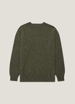 Casual work sweater Men's Shetland Crew Neck Jumper in Sea Moss