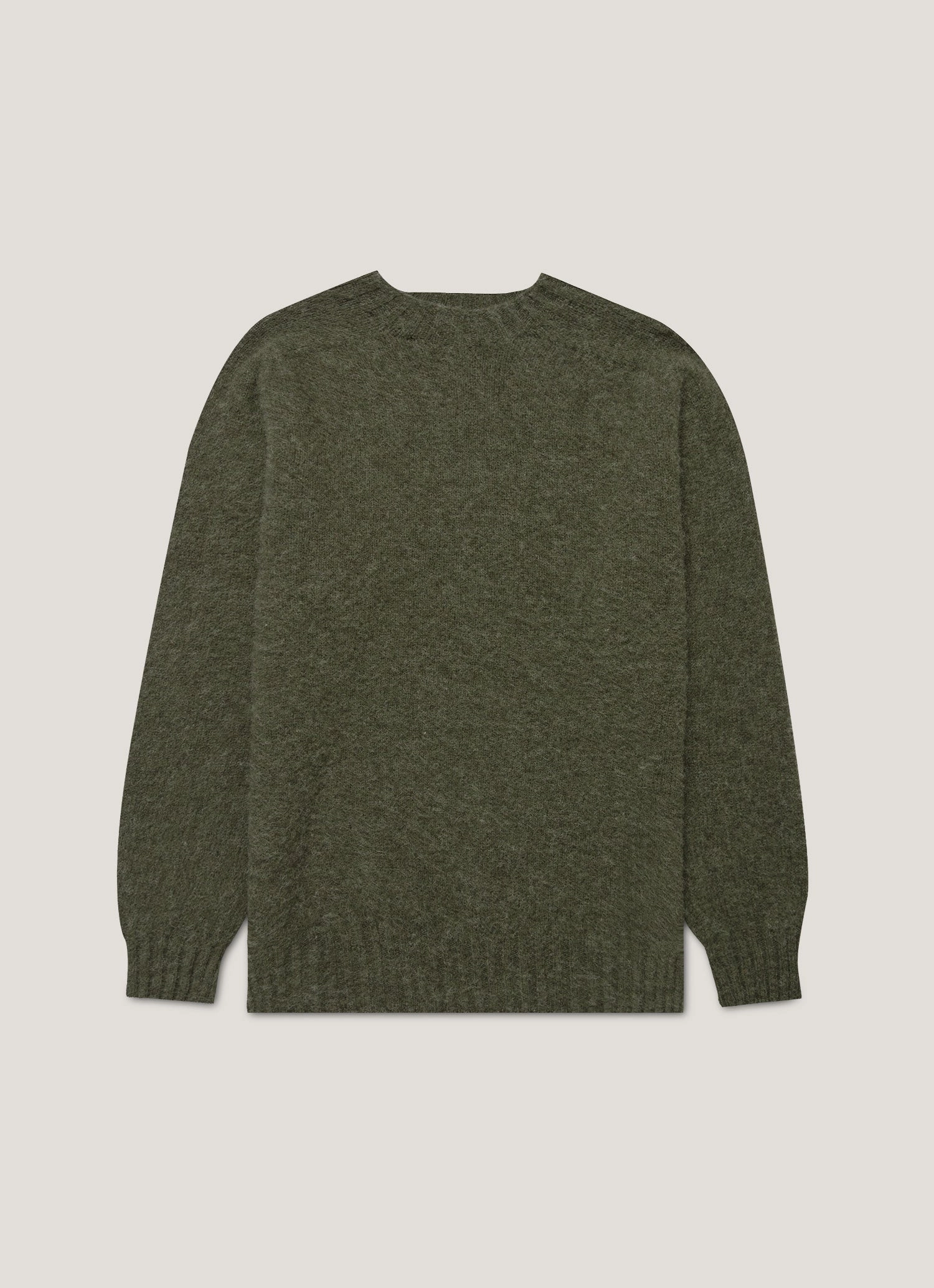 Simple knitted top Heavy-knit pullover Men's Shetland Crew Neck Jumper in Sea Moss