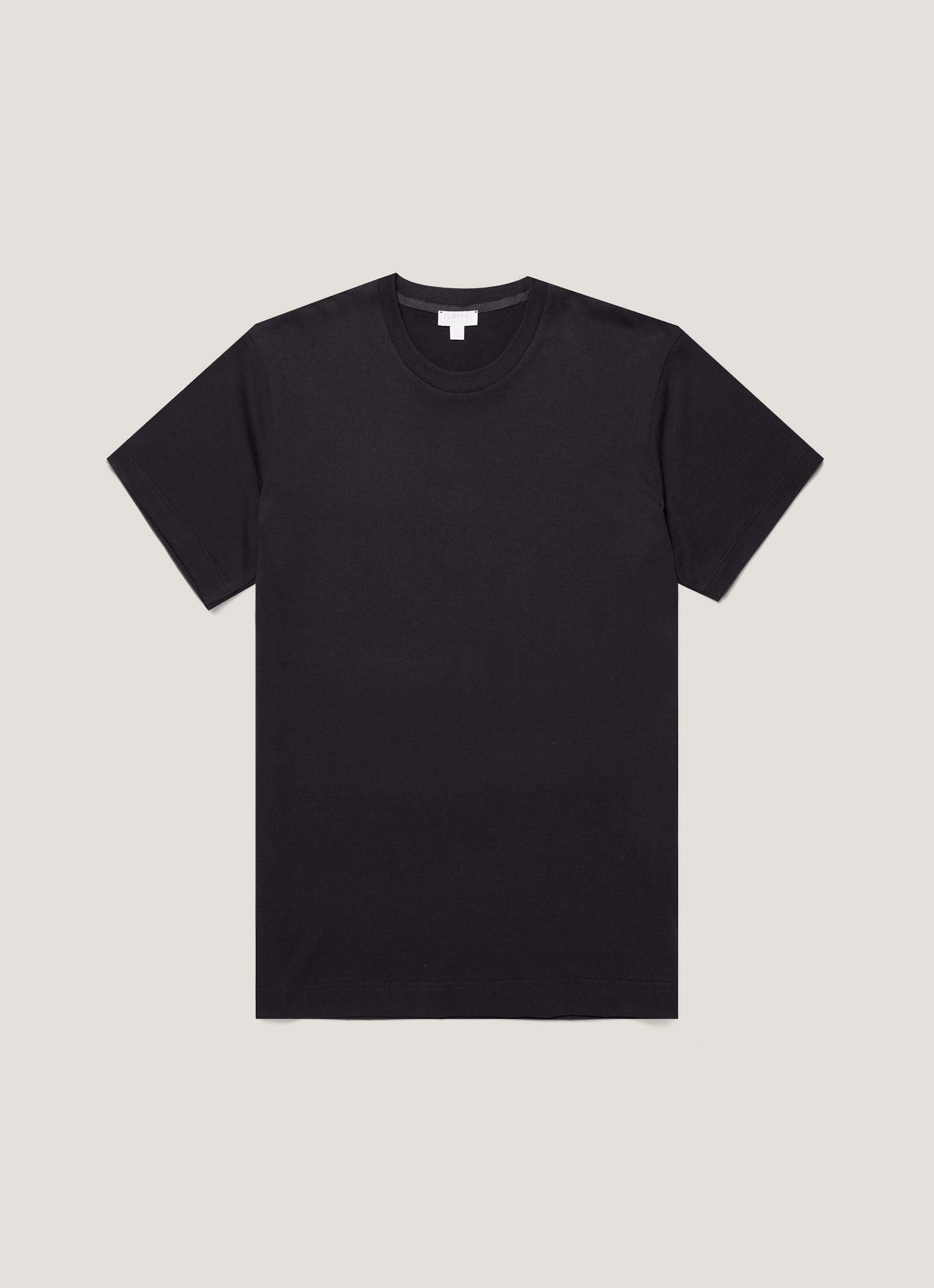Relax Fit Minimalist Wave Men's Silk Cotton T-shirt in Black