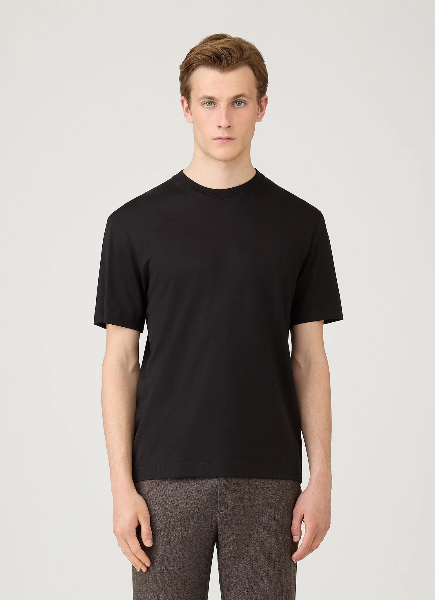 Men's Silk Cotton T-shirt in Black Signature Fit Travel