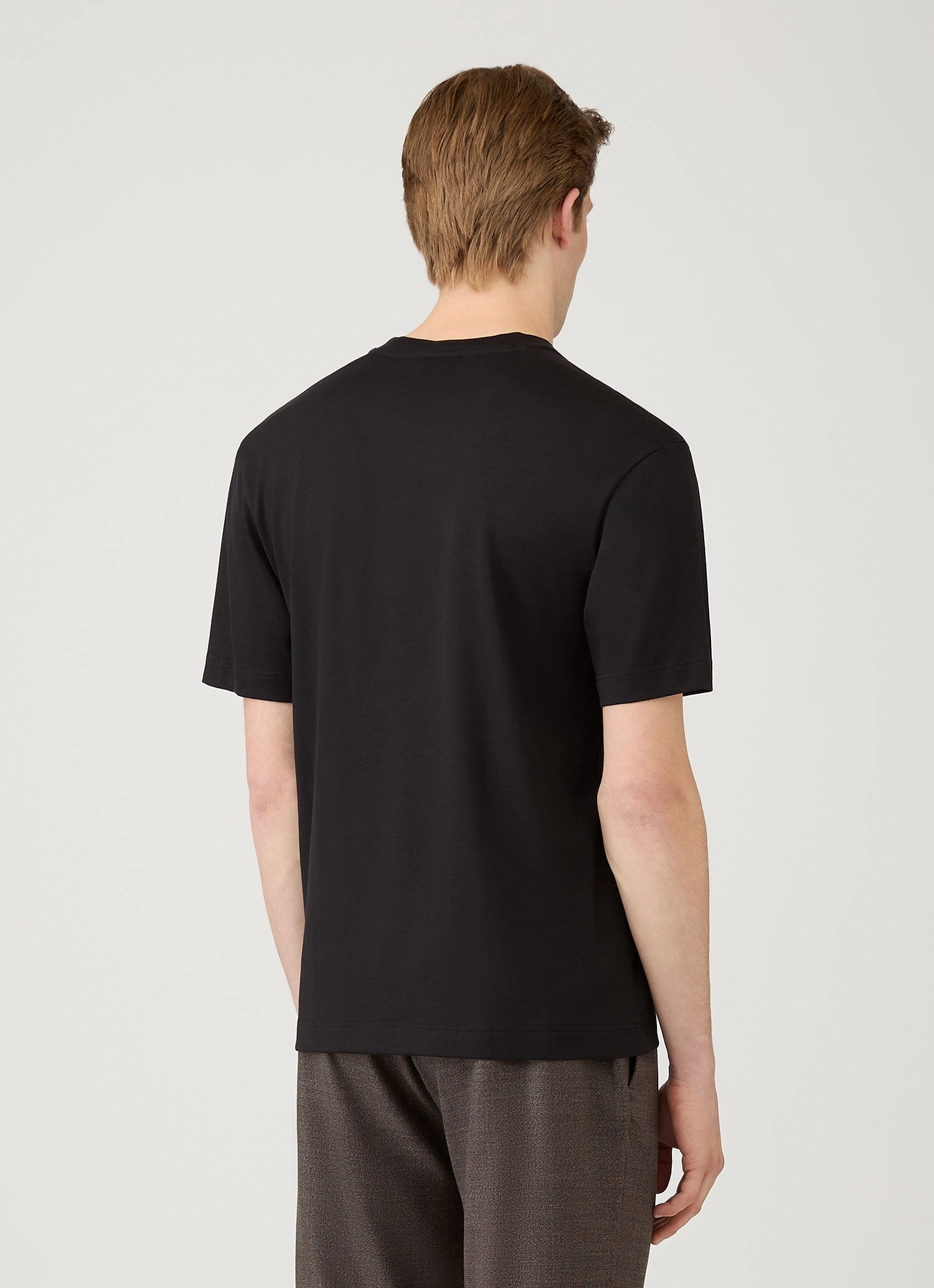 Men's Silk Cotton T-shirt in Black Signature Fit Travel