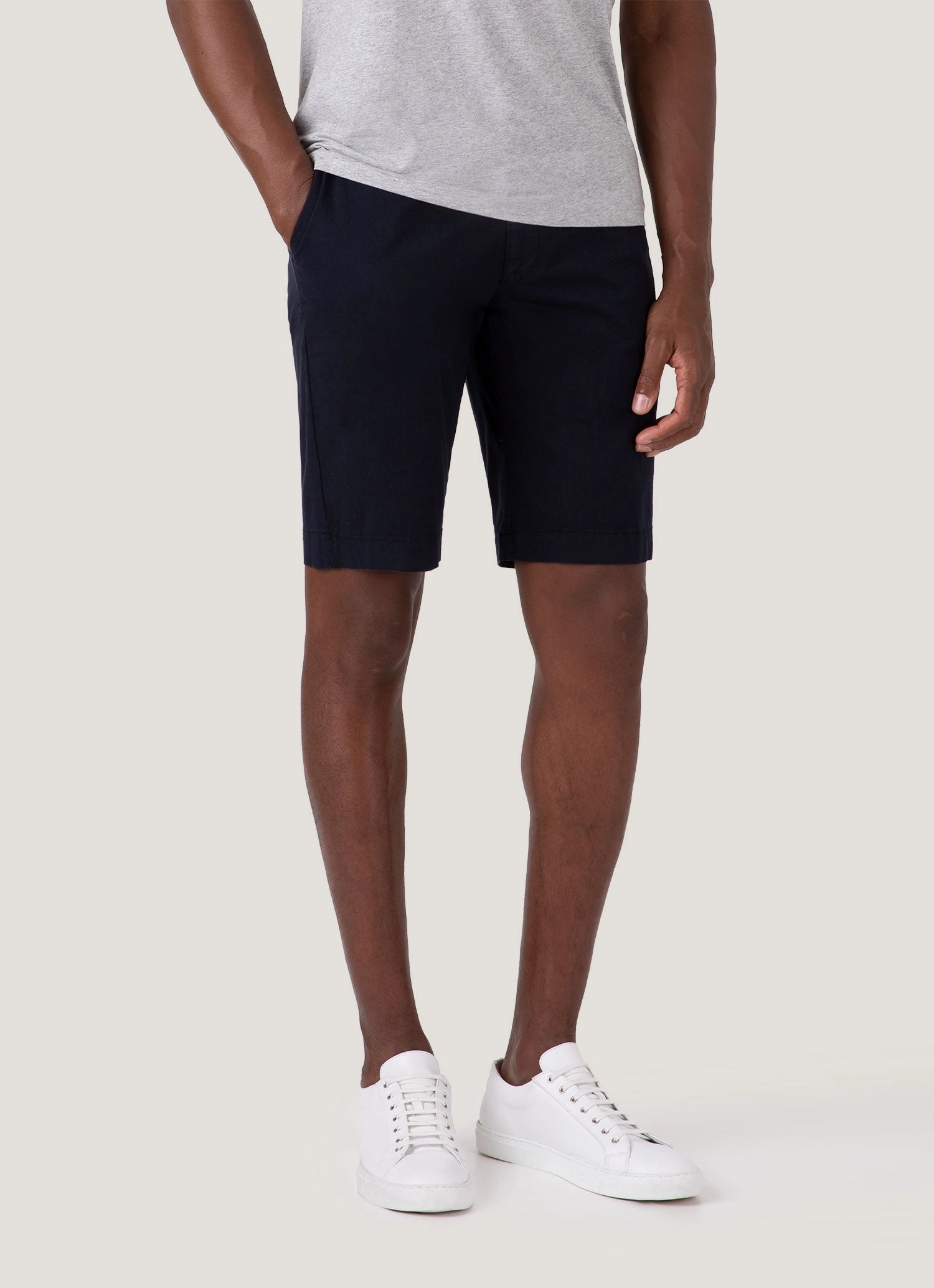 Men's Stretch Cotton Twill Chino Shorts in Navy Fresh Comfort