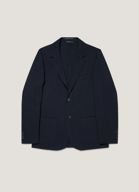 Men's Textured Wool Blazer in Navy Cold Weather Parka