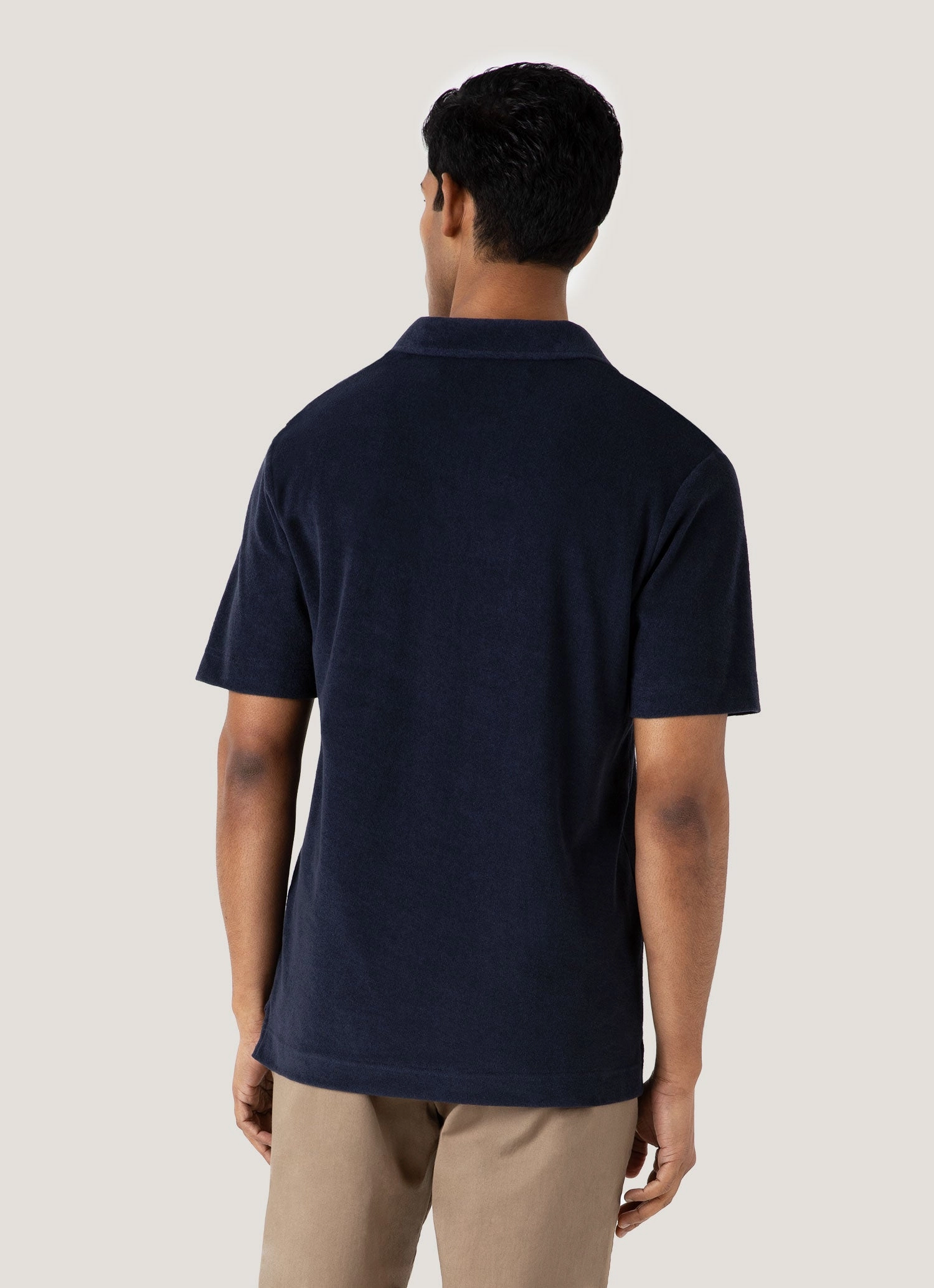 Men's Towelling Polo Shirt in Navy Fresh Edition