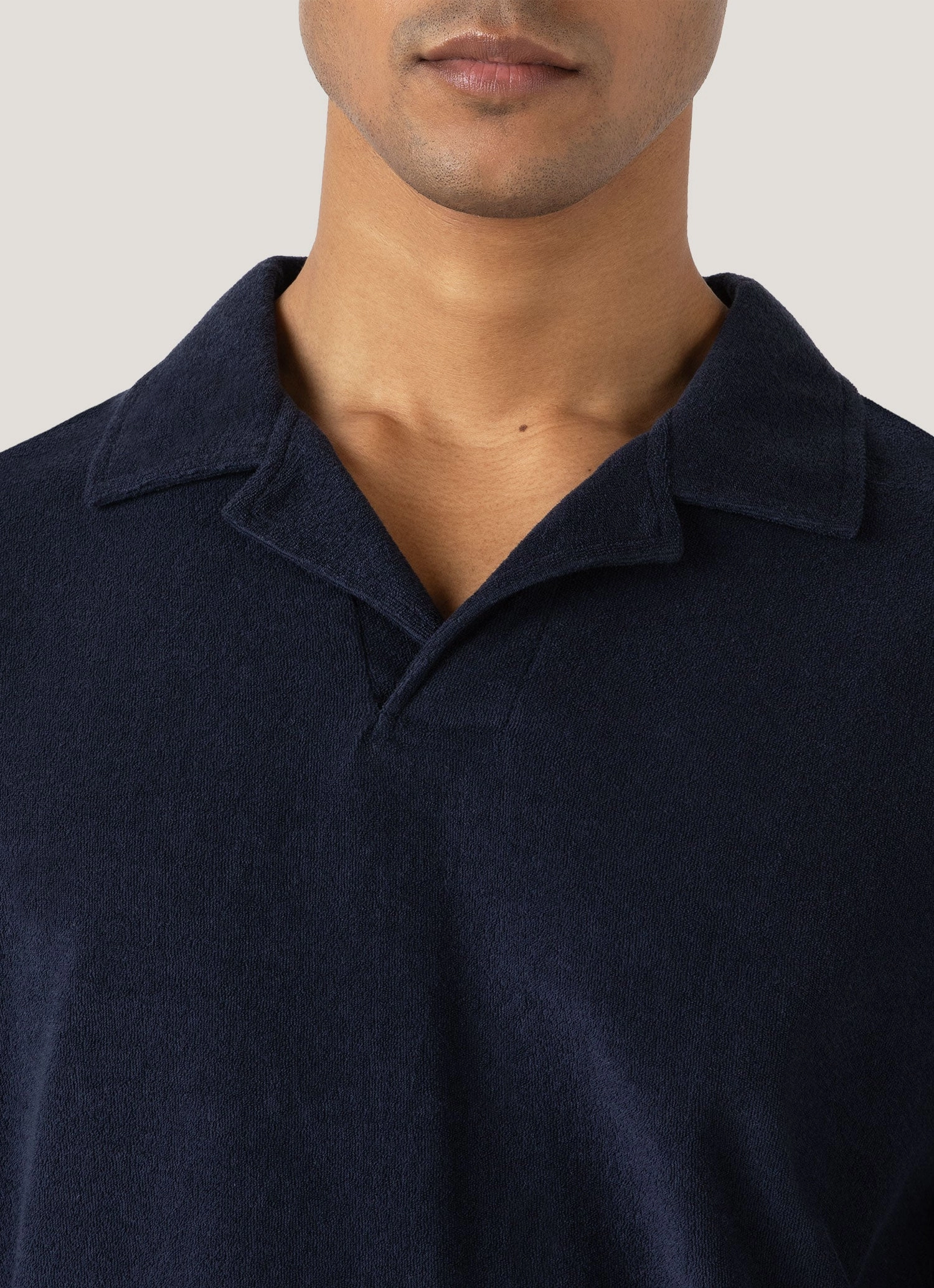 Men's Towelling Polo Shirt in Navy Fresh Edition