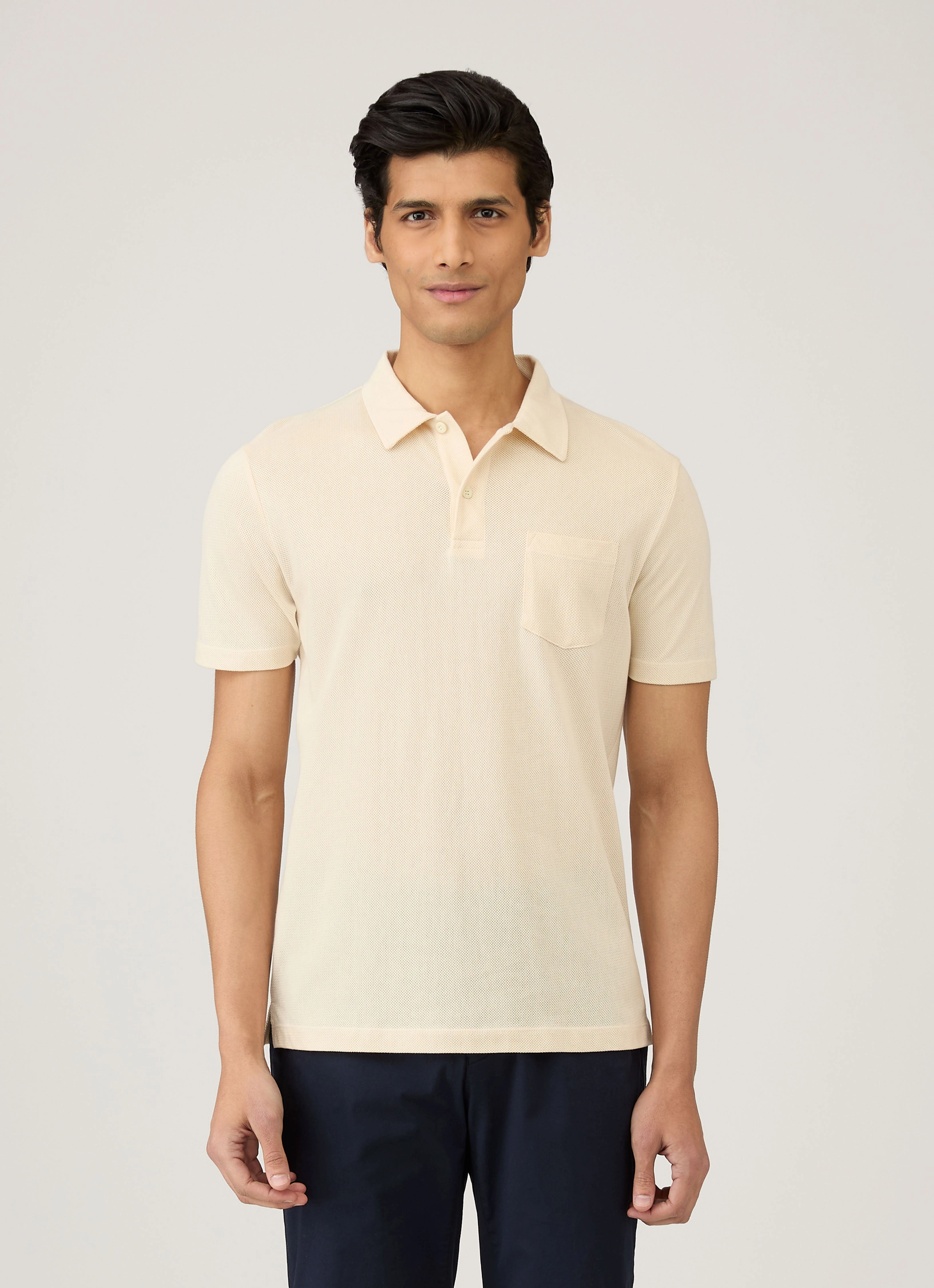 Men's Undyed Riviera Polo Shirt in Undyed Fashion Flow