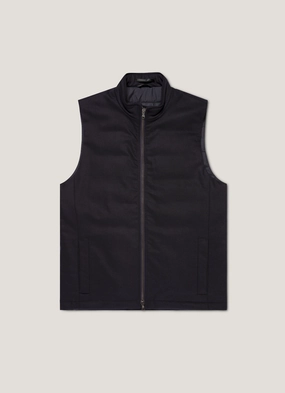Comfort Fit Coat Men's Wool Cashmere Gilet in Navy