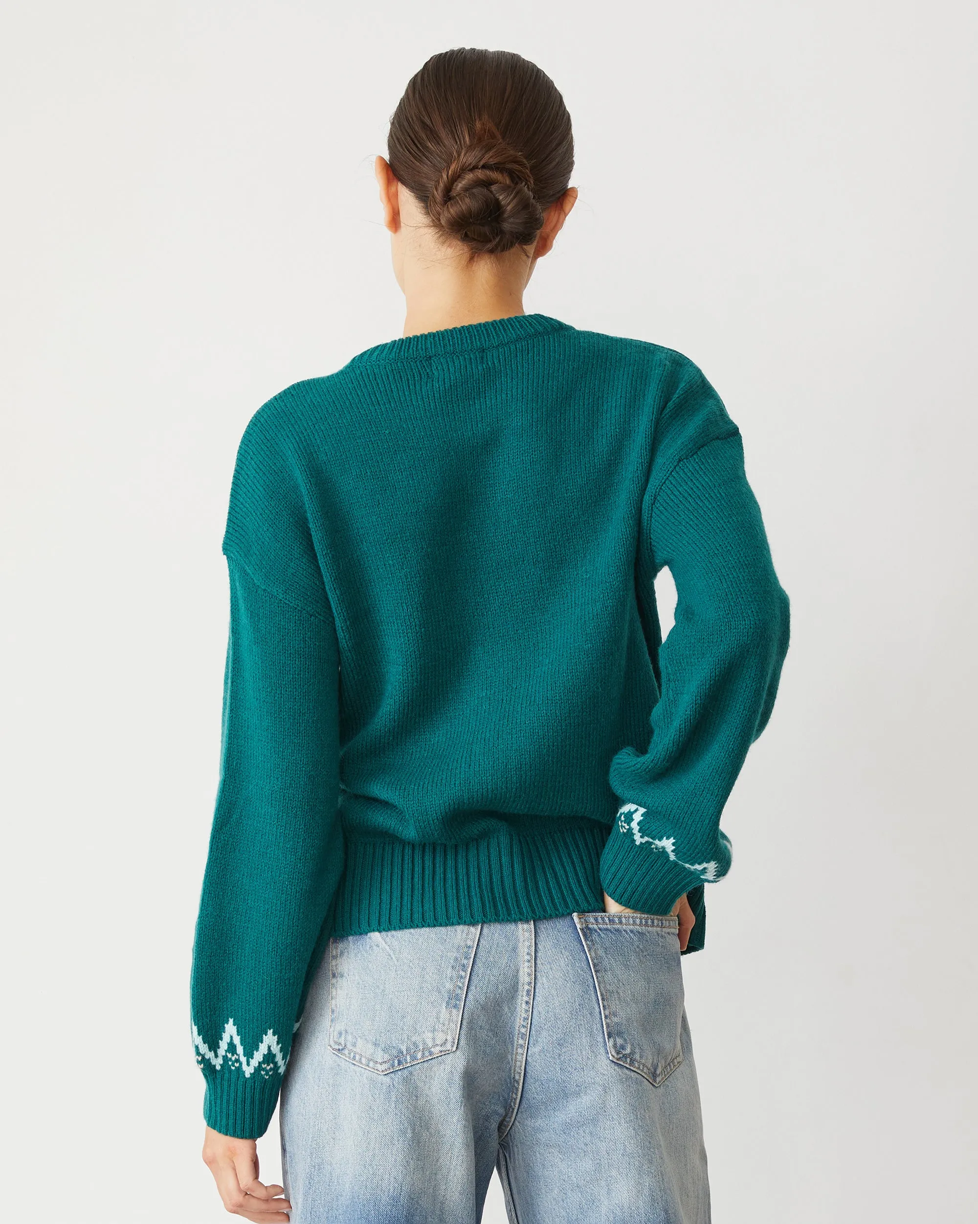 Merino Wool Fair Isle Crew Neck Fashion Look