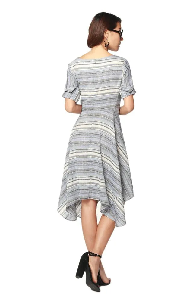 Mesh Overlay Ezra Dress - Sidecar Stripe