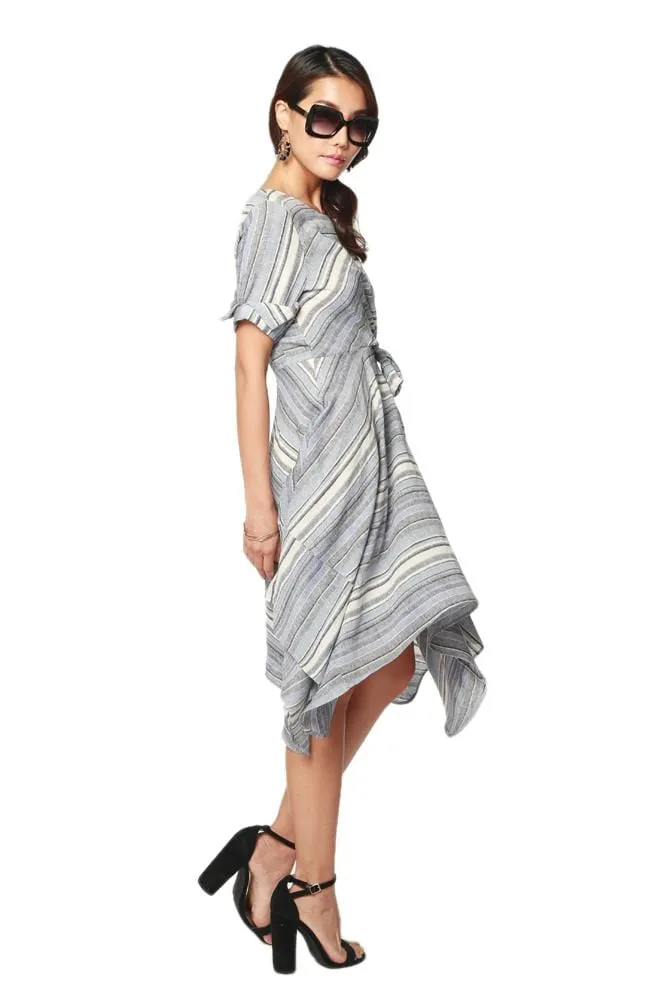 Mesh Overlay Ezra Dress - Sidecar Stripe