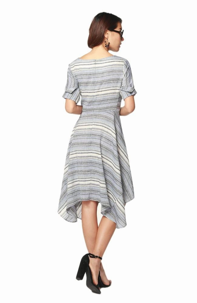 Mesh Overlay Ezra Dress - Sidecar Stripe