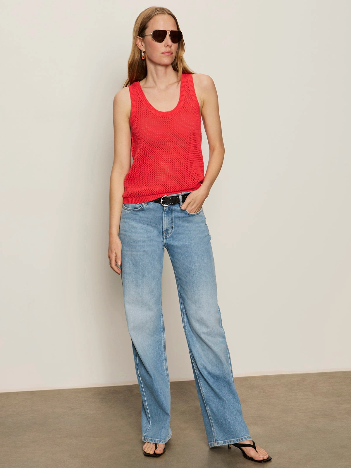 Mesh Stitch Shell Sweater Cayenne Cozy Vibe