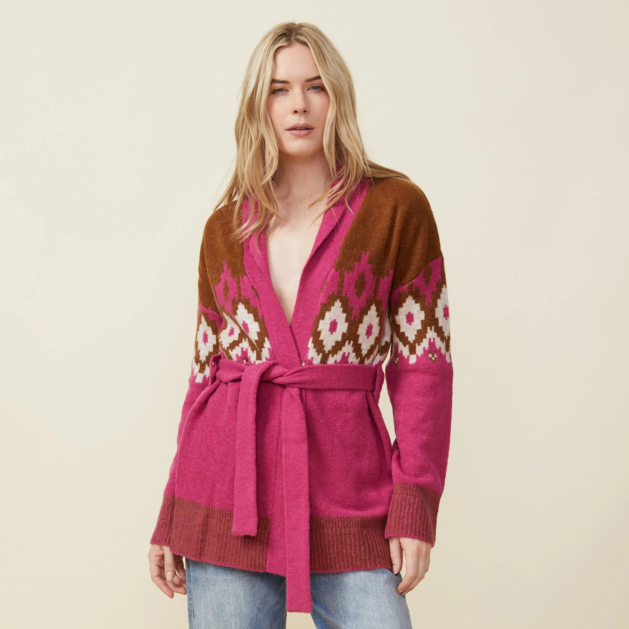 Minimal Essential Fair Isle Shawl Cardigan