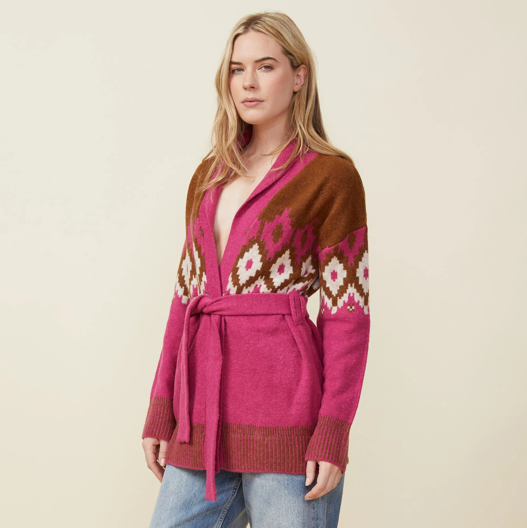 Minimal Essential Fair Isle Shawl Cardigan