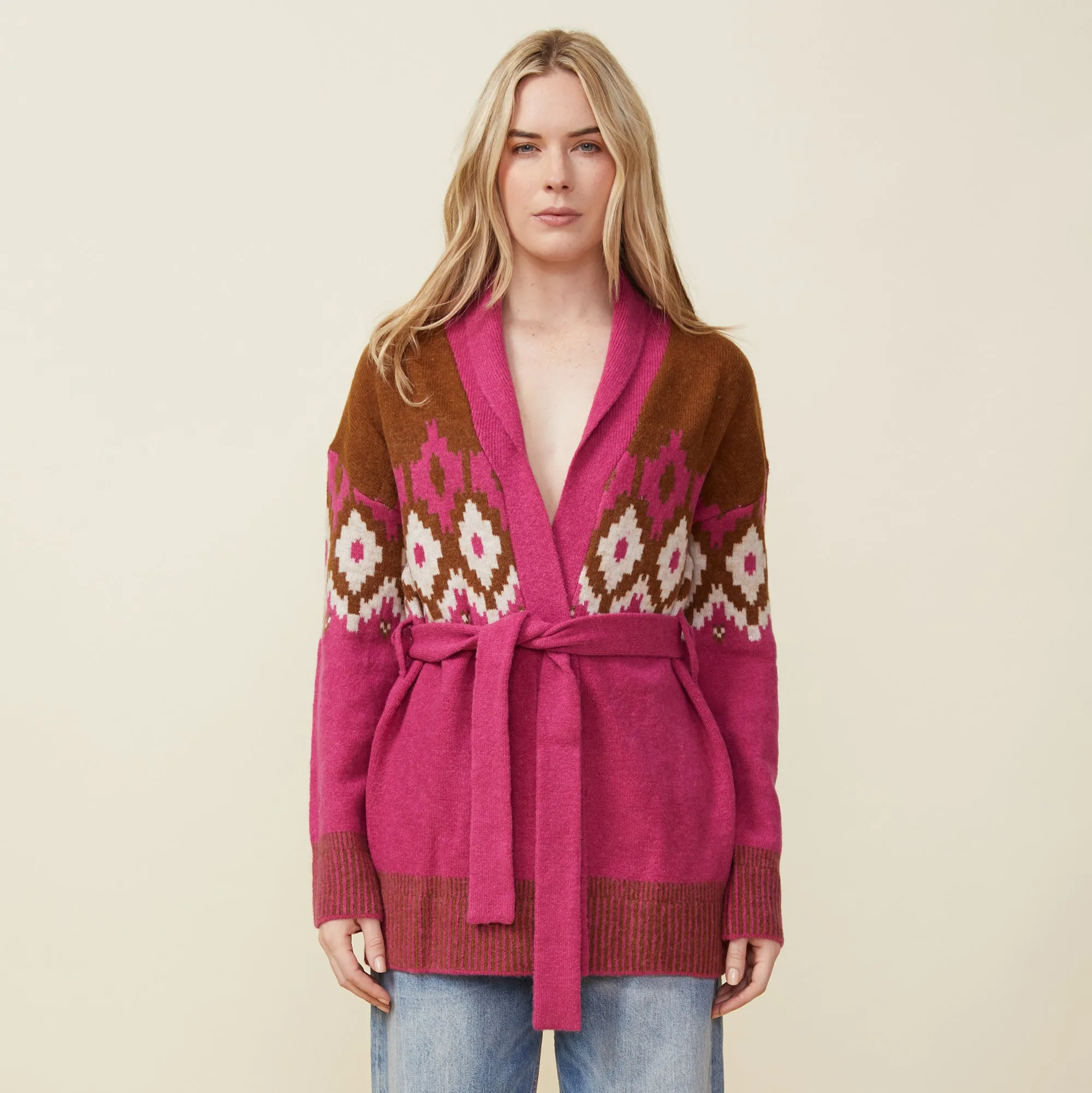 Minimal Essential Fair Isle Shawl Cardigan