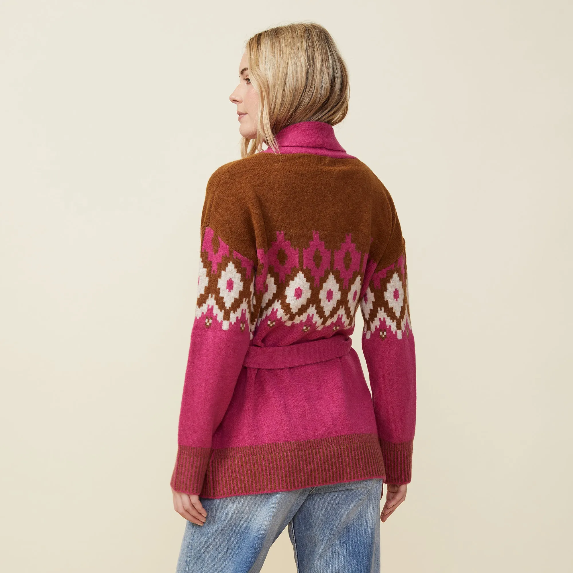 Minimal Essential Fair Isle Shawl Cardigan