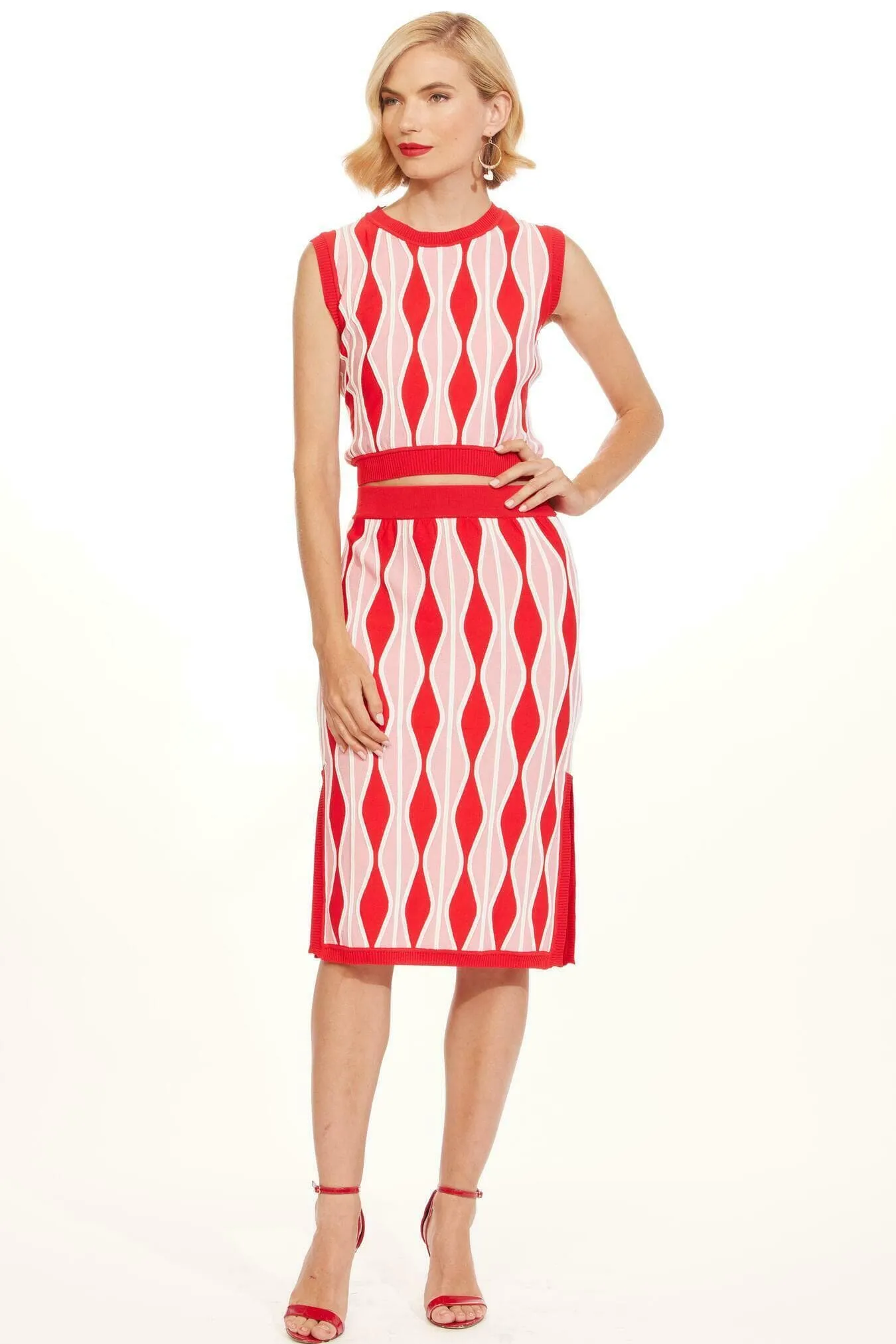 Minimal Texture Niska Skirt - Harlequin Pink