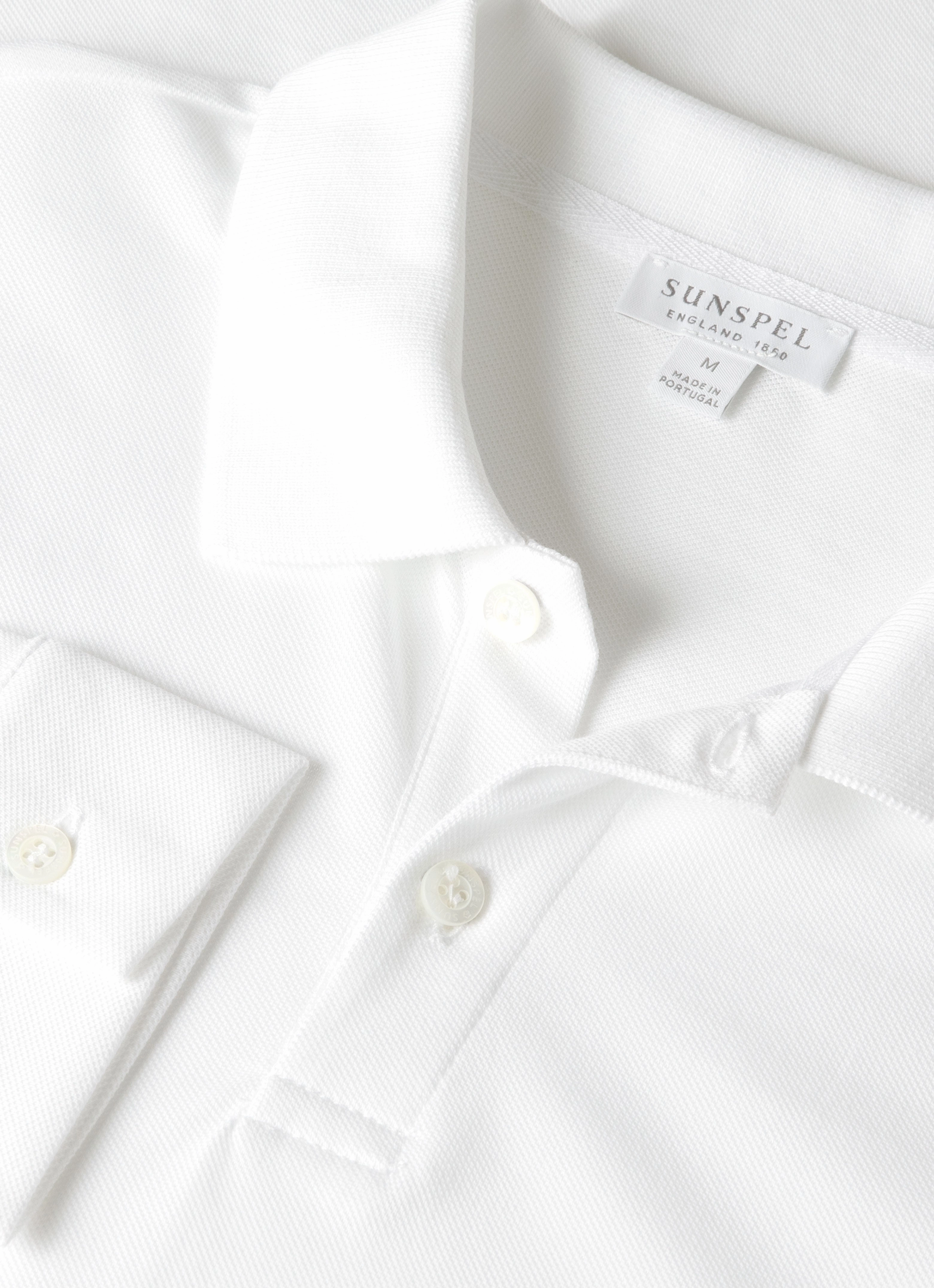 Minimal Gear Lounge Men's Long Sleeve Piqu?? Polo Shirt in White