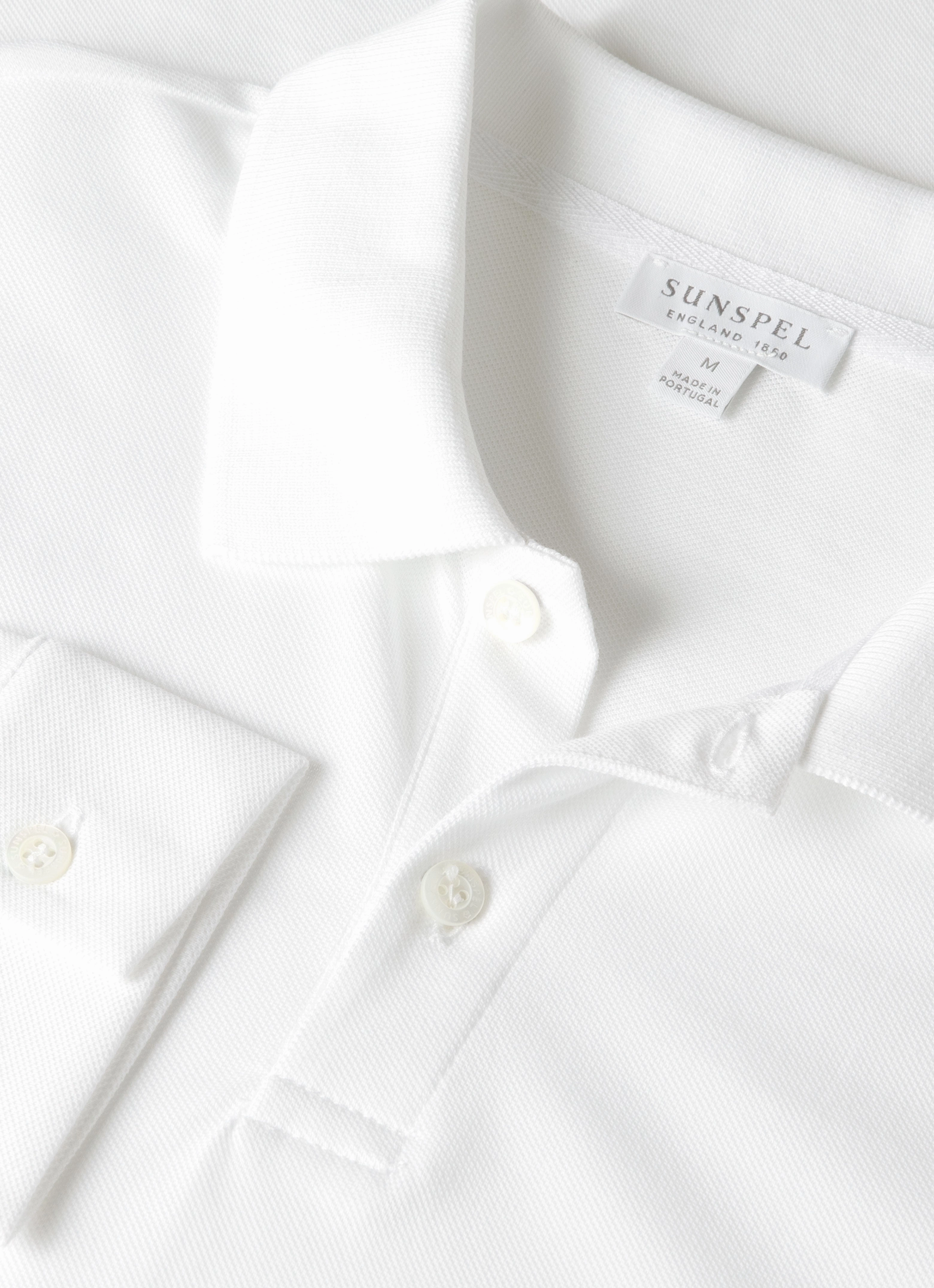 Minimal Gear Lounge Men's Long Sleeve Piqu?? Polo Shirt in White