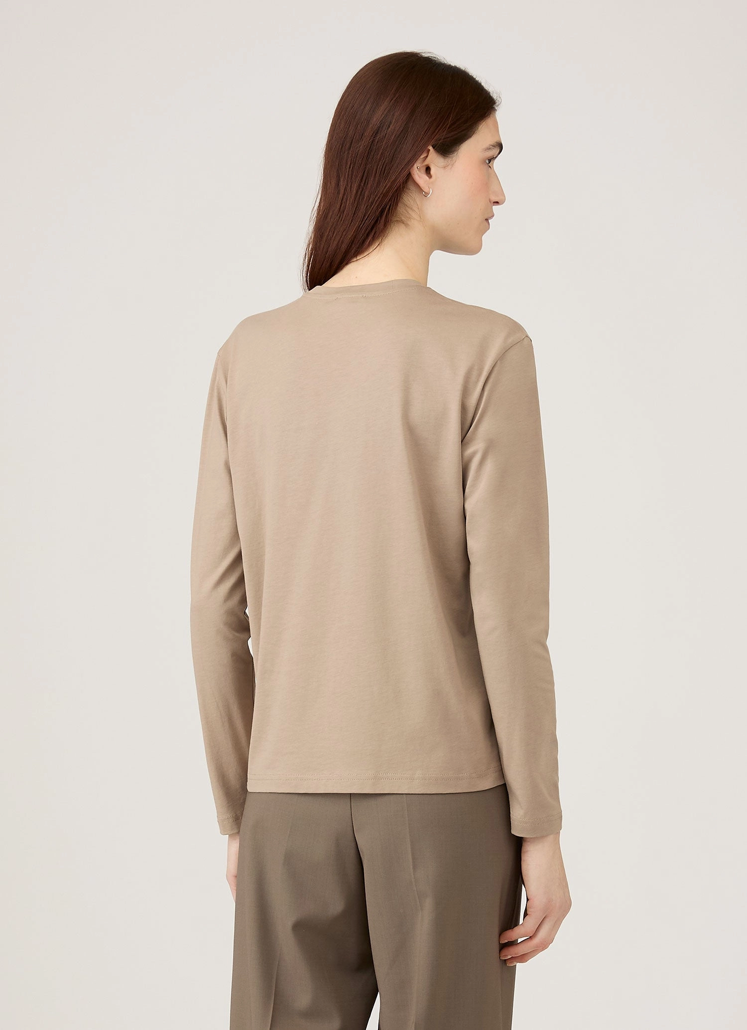 Minimal Tee Women's Long Sleeve Boy Fit T-shirt in Mink