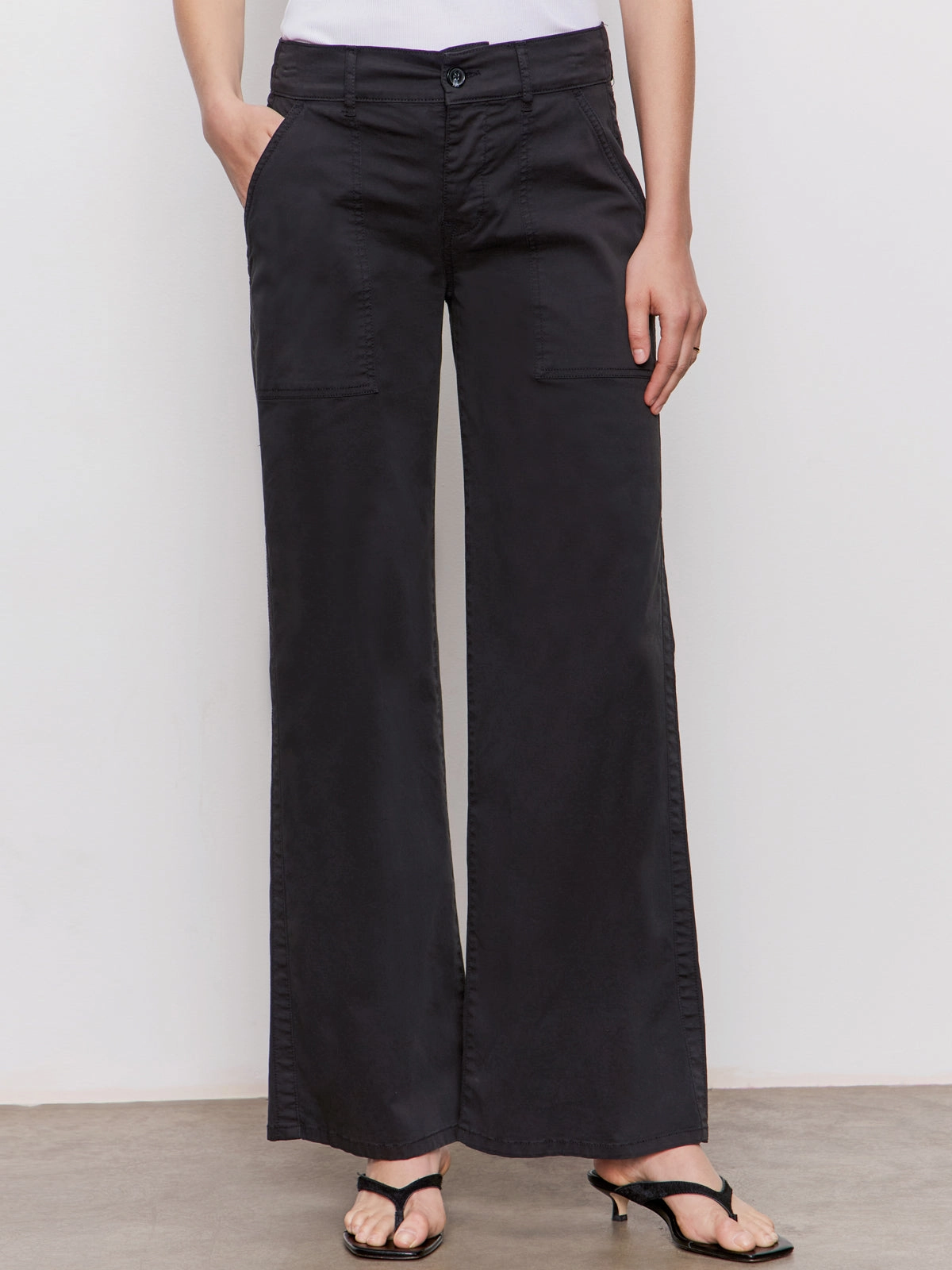 Retro Style Functional Waist Cruiser Full Length Pant Black
