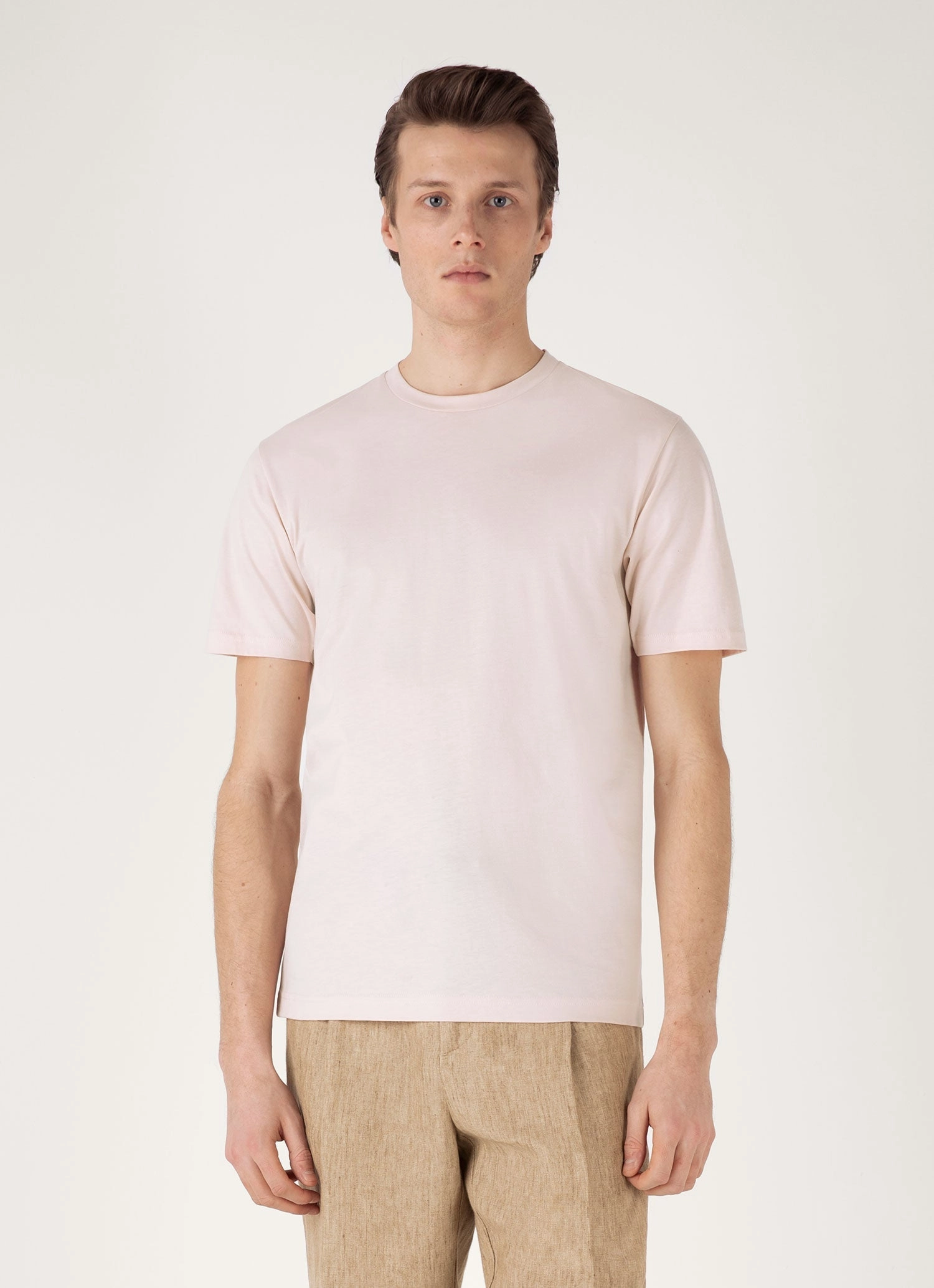 Minimalist Vibes Men's Riviera Midweight T-shirt in Pastel Pink