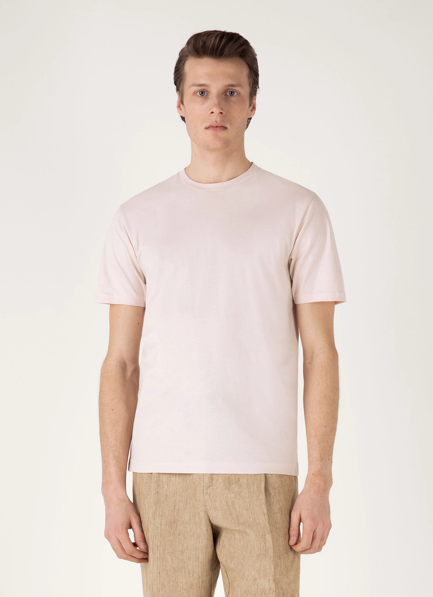 Minimalist Vibes Men's Riviera Midweight T-shirt in Pastel Pink