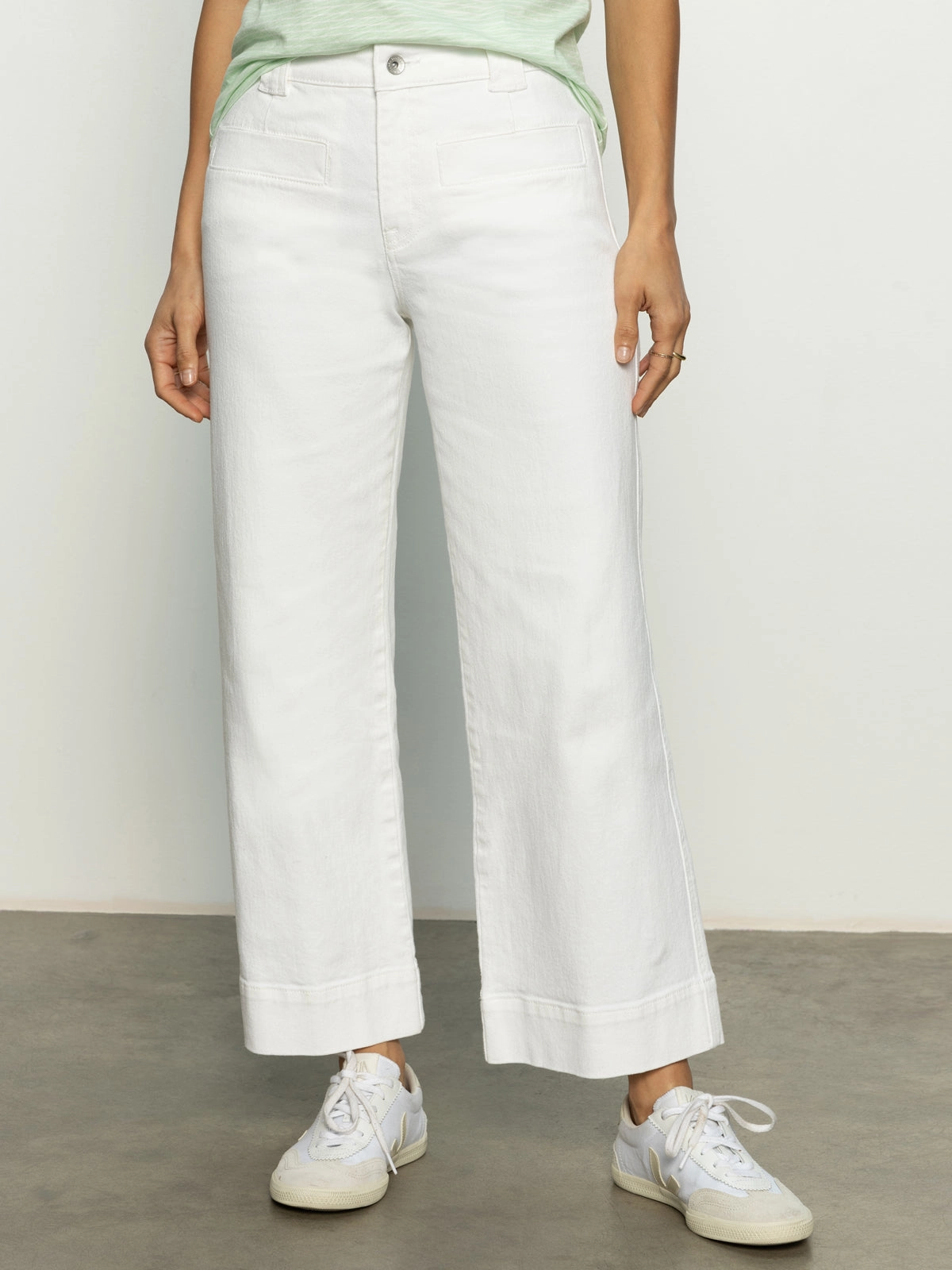 Casual Wear Voyage Standard High Rise Crop Pant Bleached White