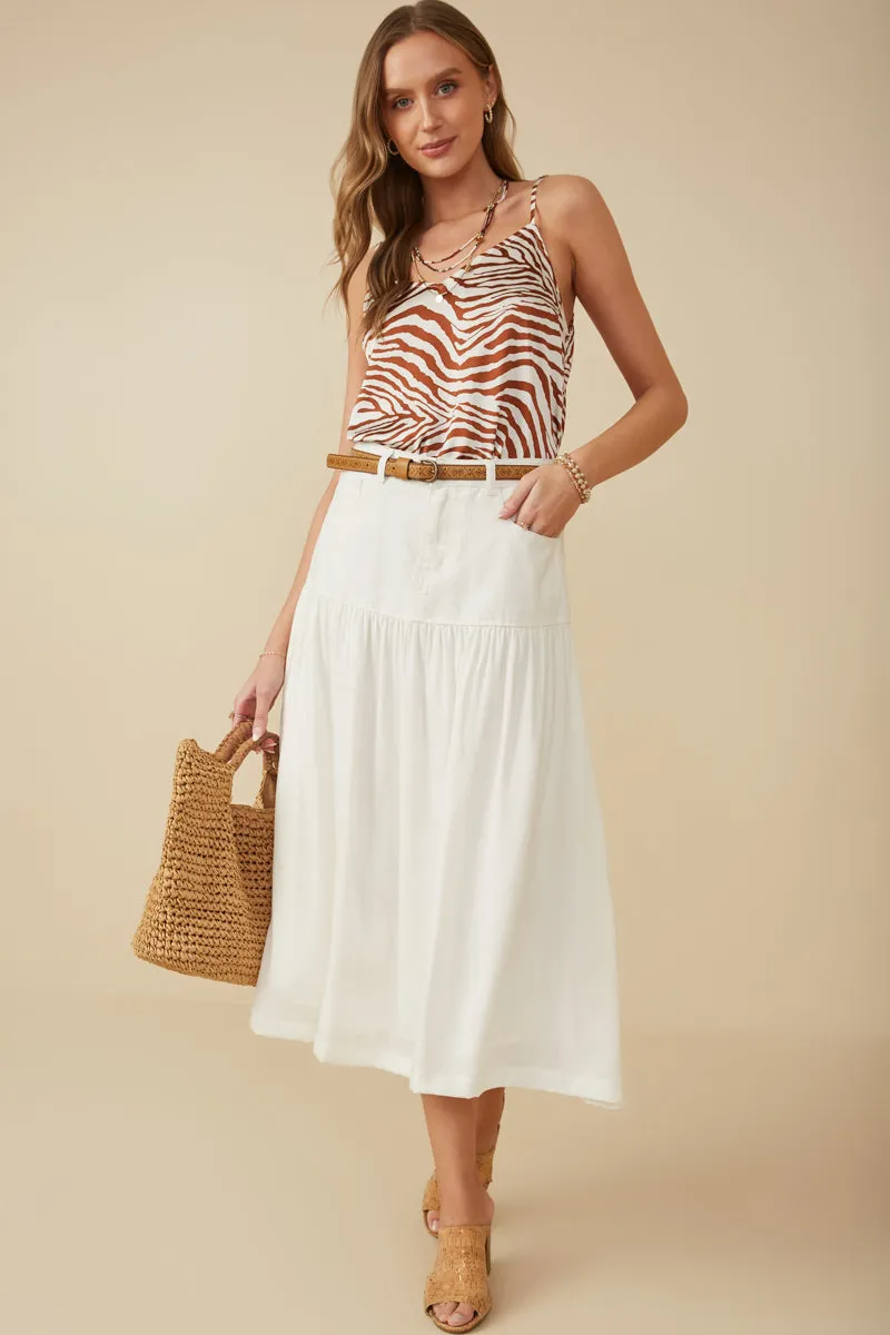 Mix Media Denim Midi Skirt All Use Perfect Stretch