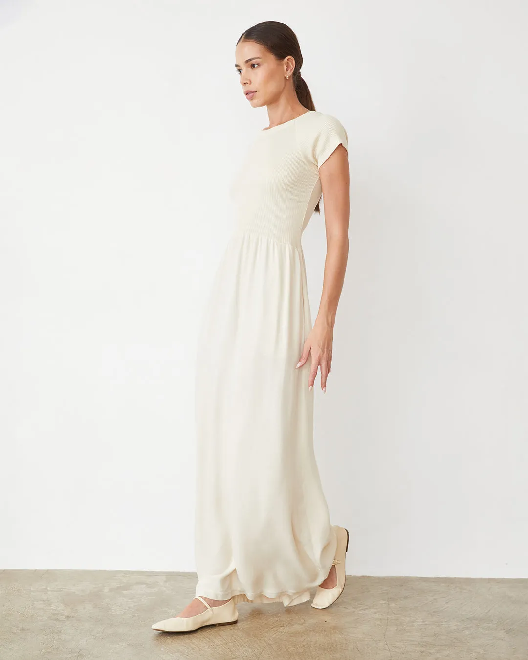 Mix Media Maxi Dress Clean Trend