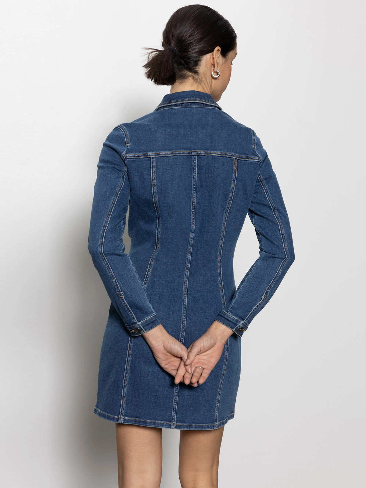 Mix - and - Match Sculpted Denim Mini Dress Royalty