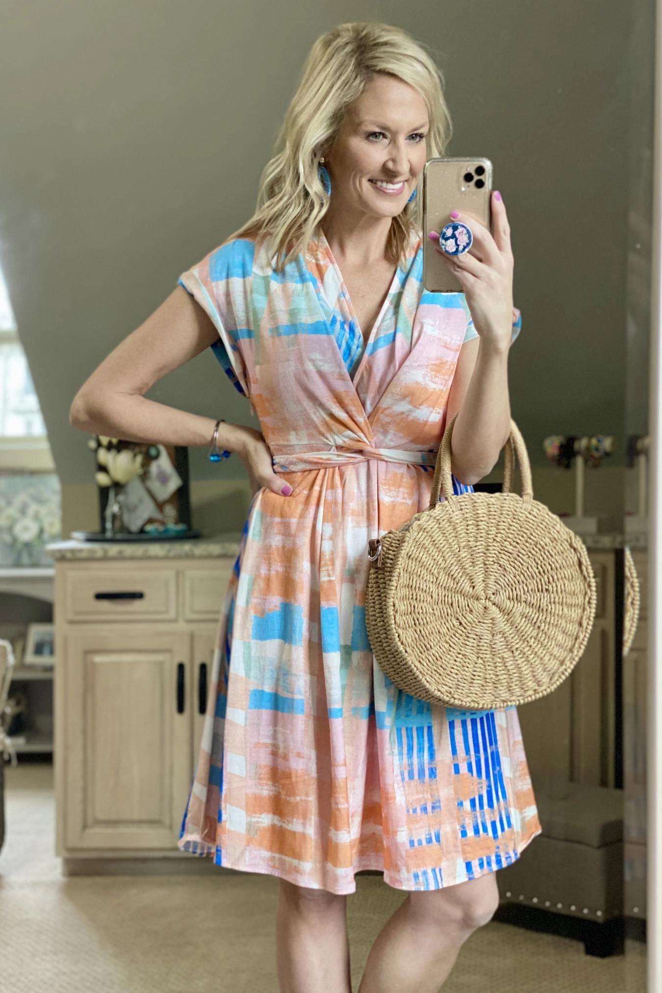 Poppy Knit  Dress - Sorbet Plaid Greek Spirit Sand Step