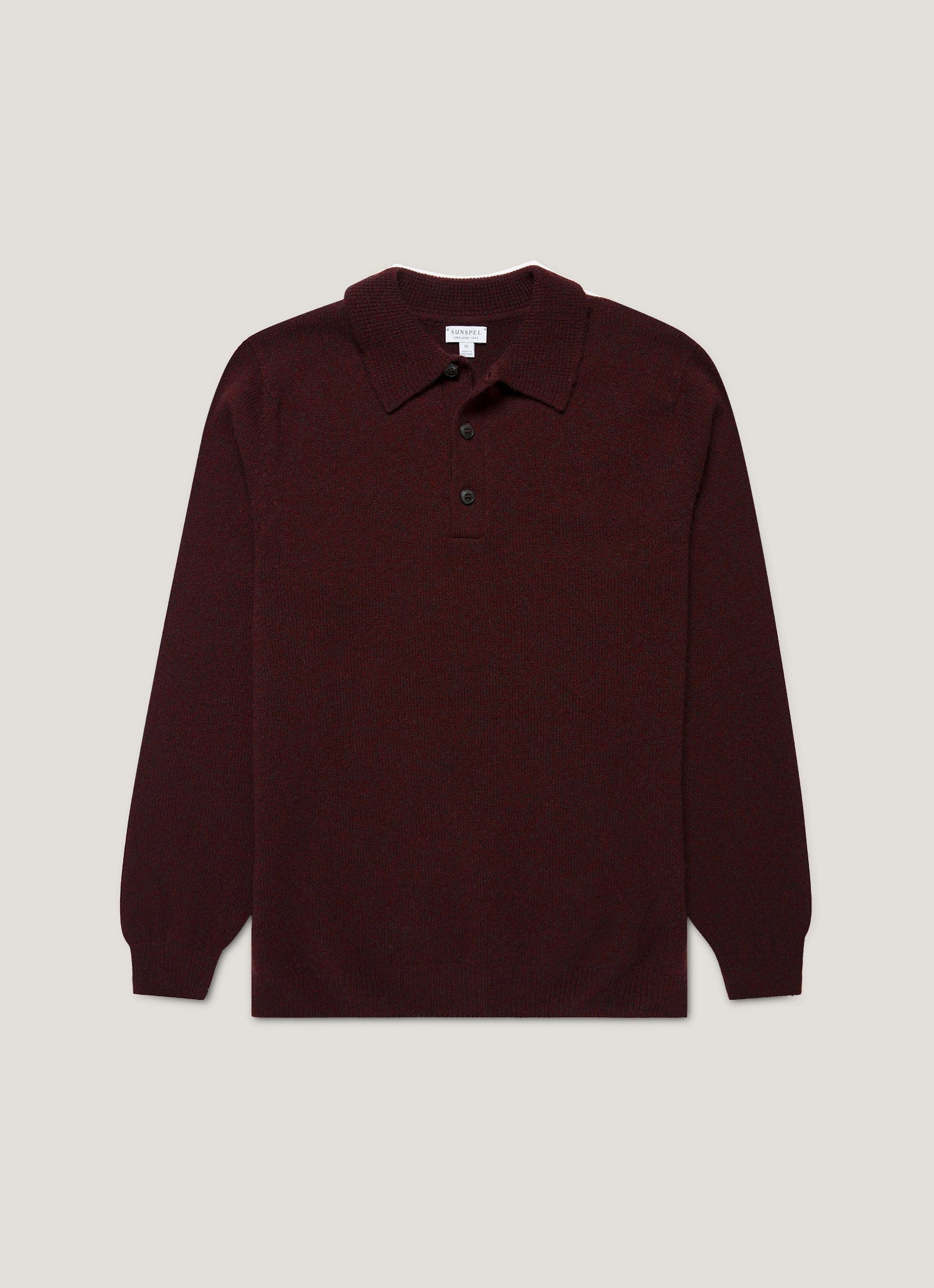 Men's Lambswool Polo Shirt in Bakelite Twist Fashionable outdoor sweater Cold-weather sweater