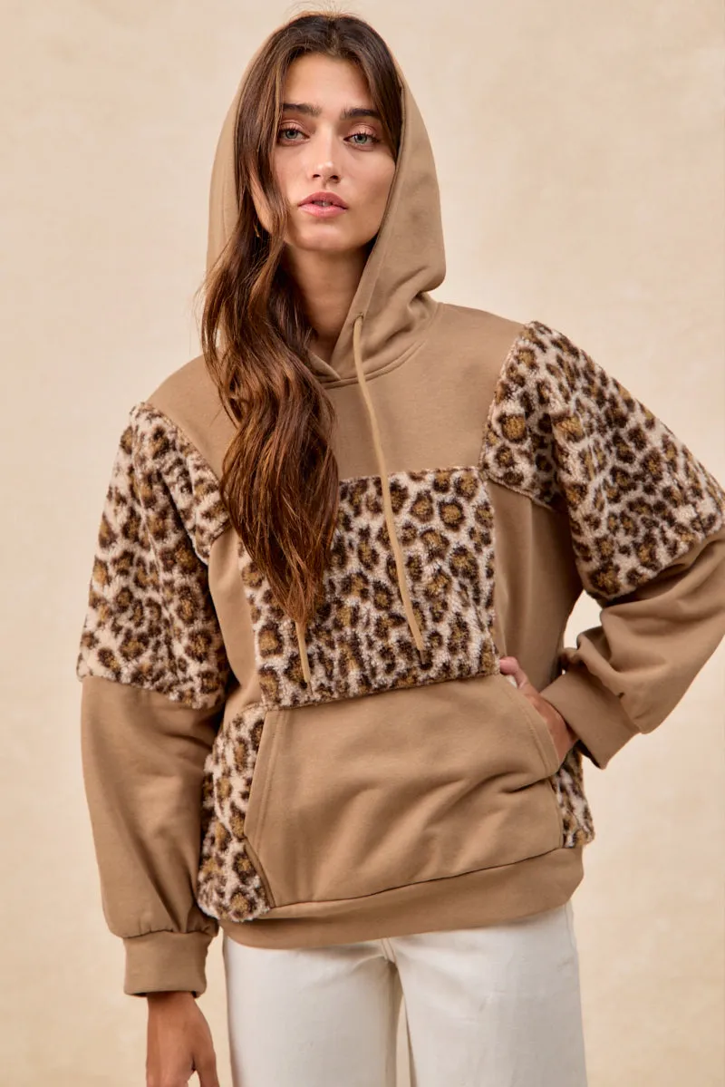 IT4539K-01 | FRENCH TERRY MIX AND MATCH LEOPARD SWEATSHIRTS TOP water proof Cold Ready Look