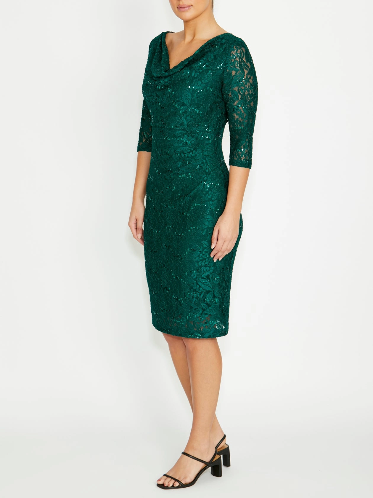 Modern Chic Elisa Evergreen Lace Dress