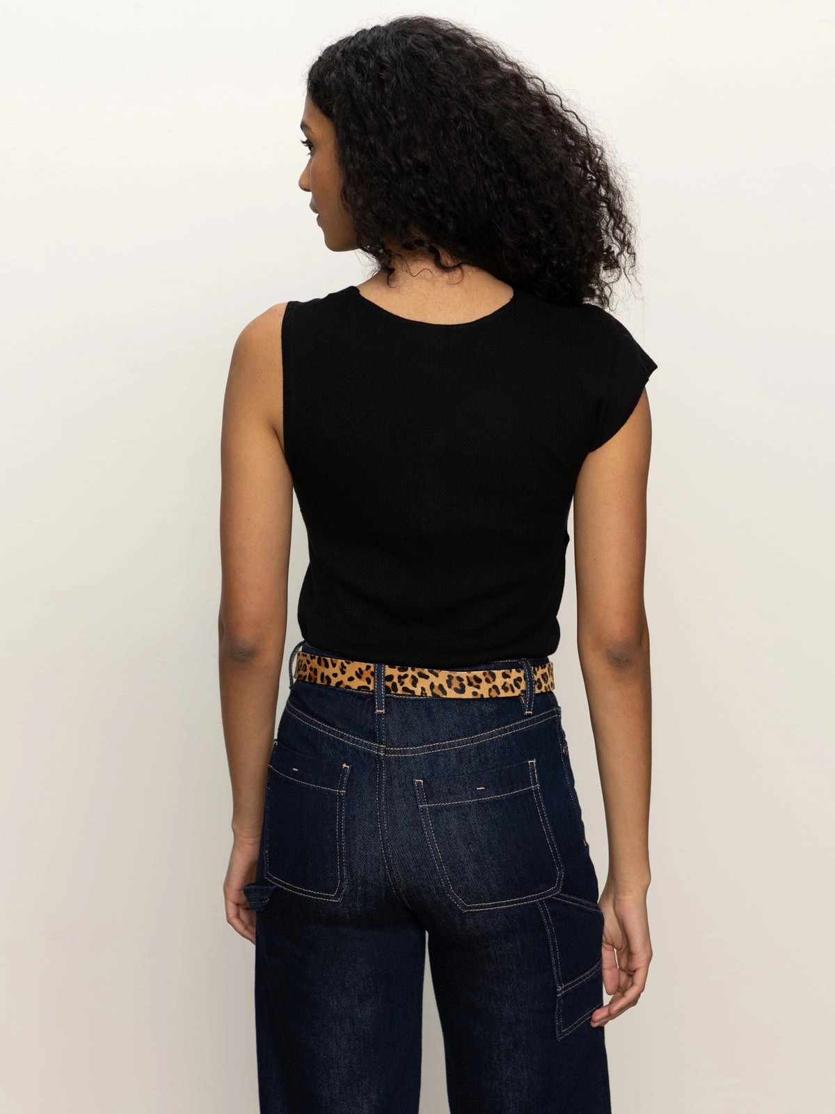 Modern Look Shoulder Twist Top Black