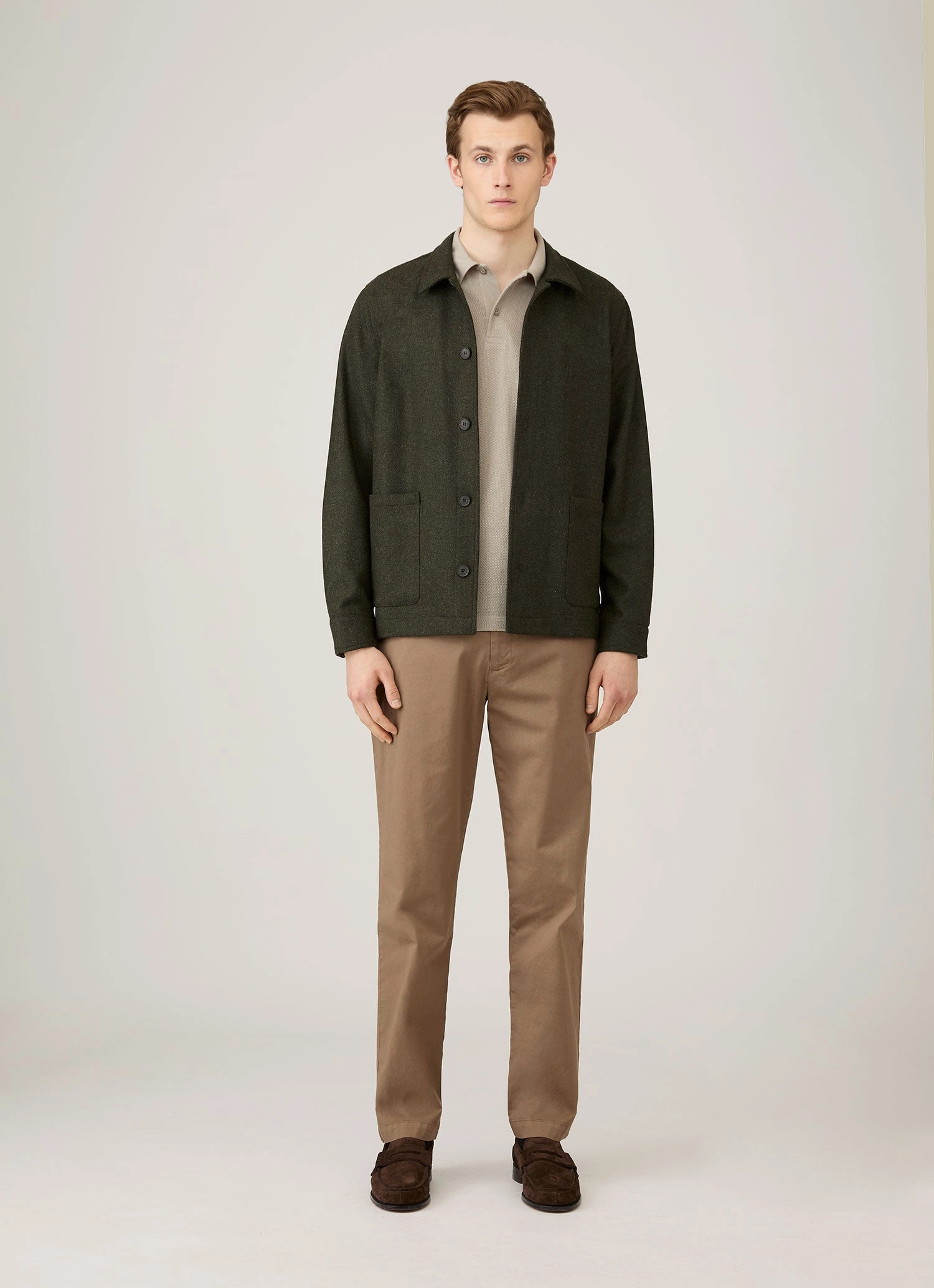 Modern Look Travel Men's Riviera Polo Shirt in Fog