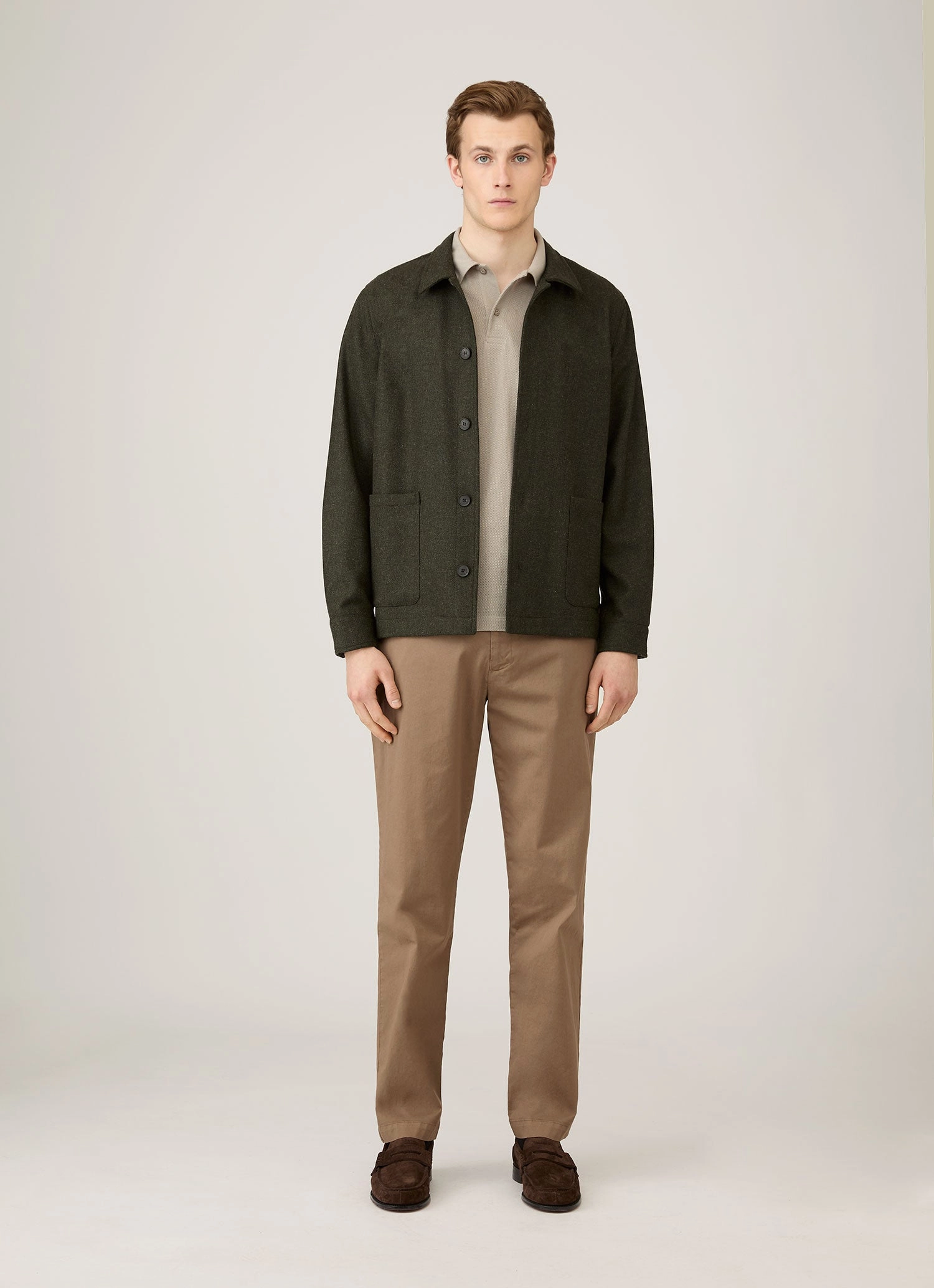 Modern Look Travel Men's Riviera Polo Shirt in Fog