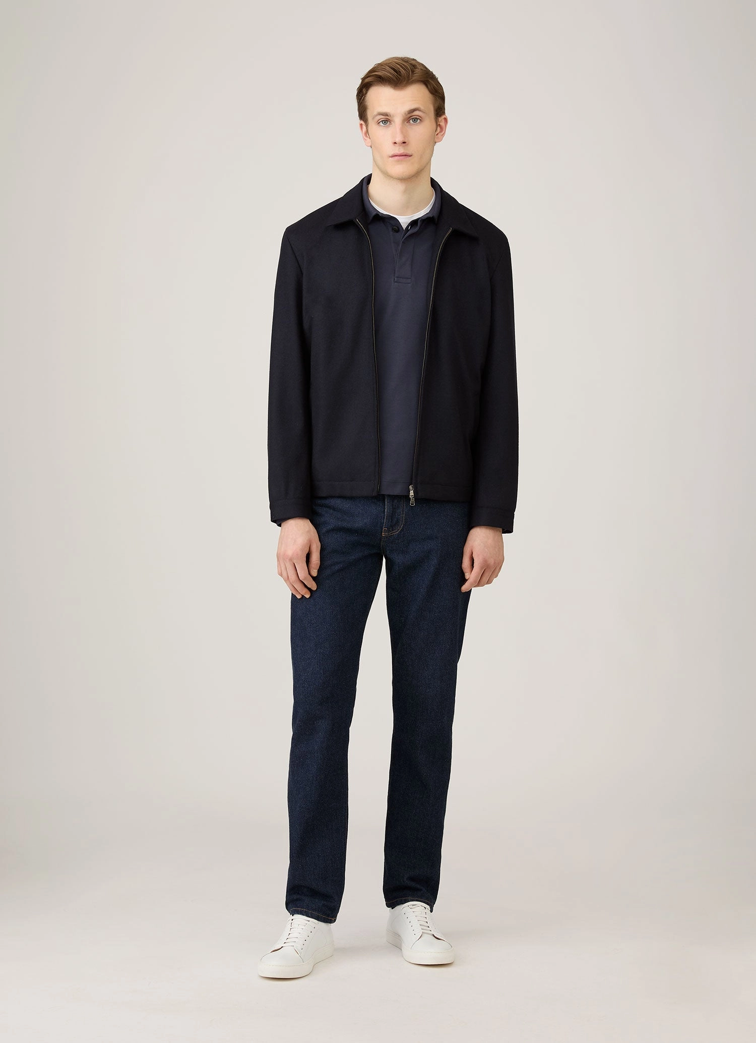 Modern Pick Men's Heavyweight Rugby Polo Shirt in Navy