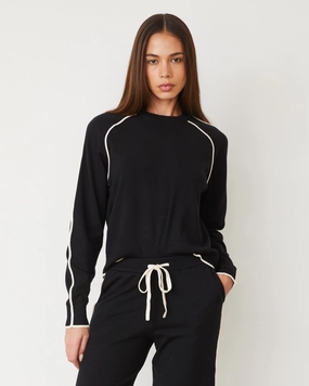 Lightknit Sweater With Contrast Piping Smart Work