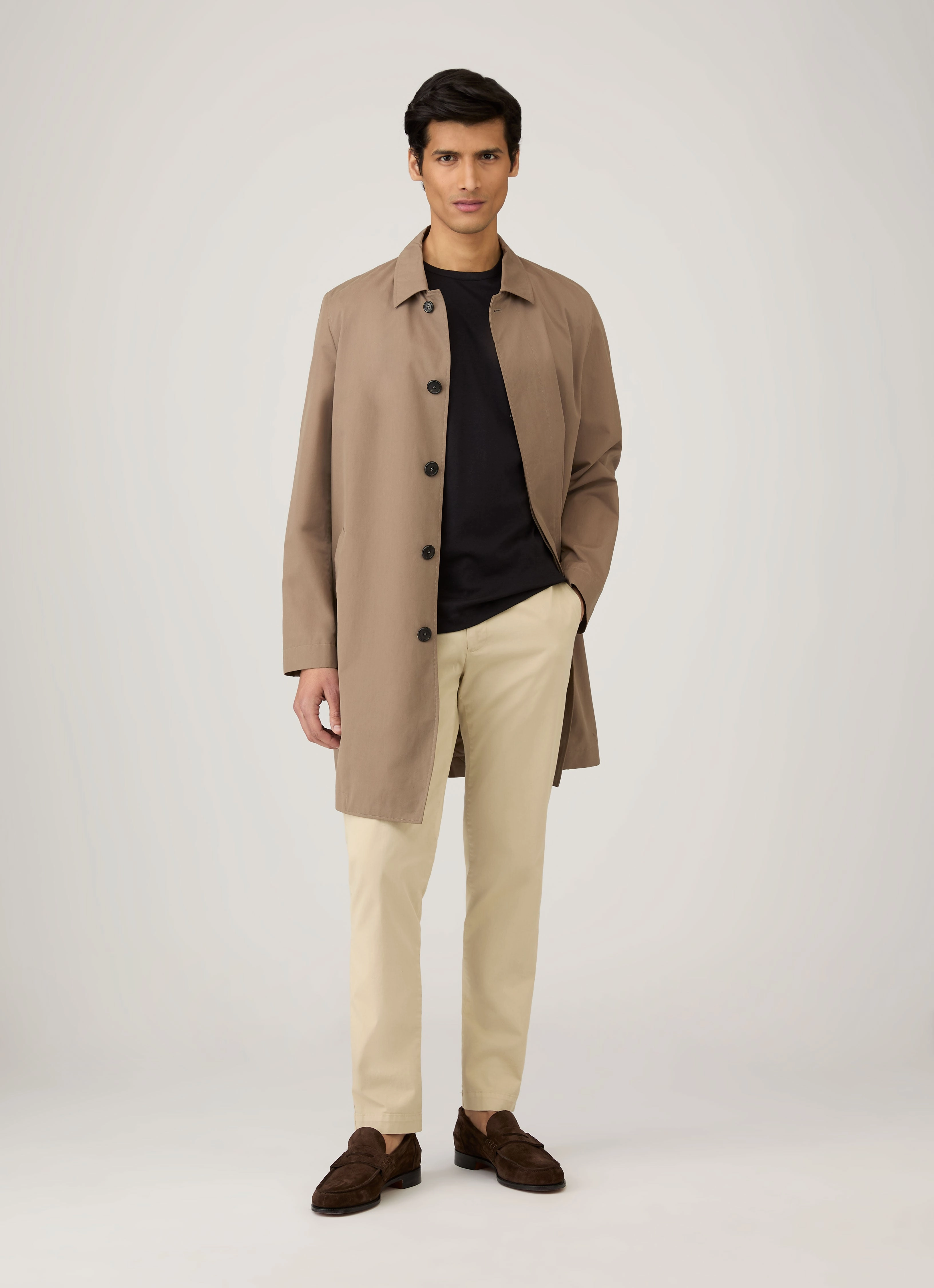 Modern Style Men's Sea Island Cotton T-shirt in Black