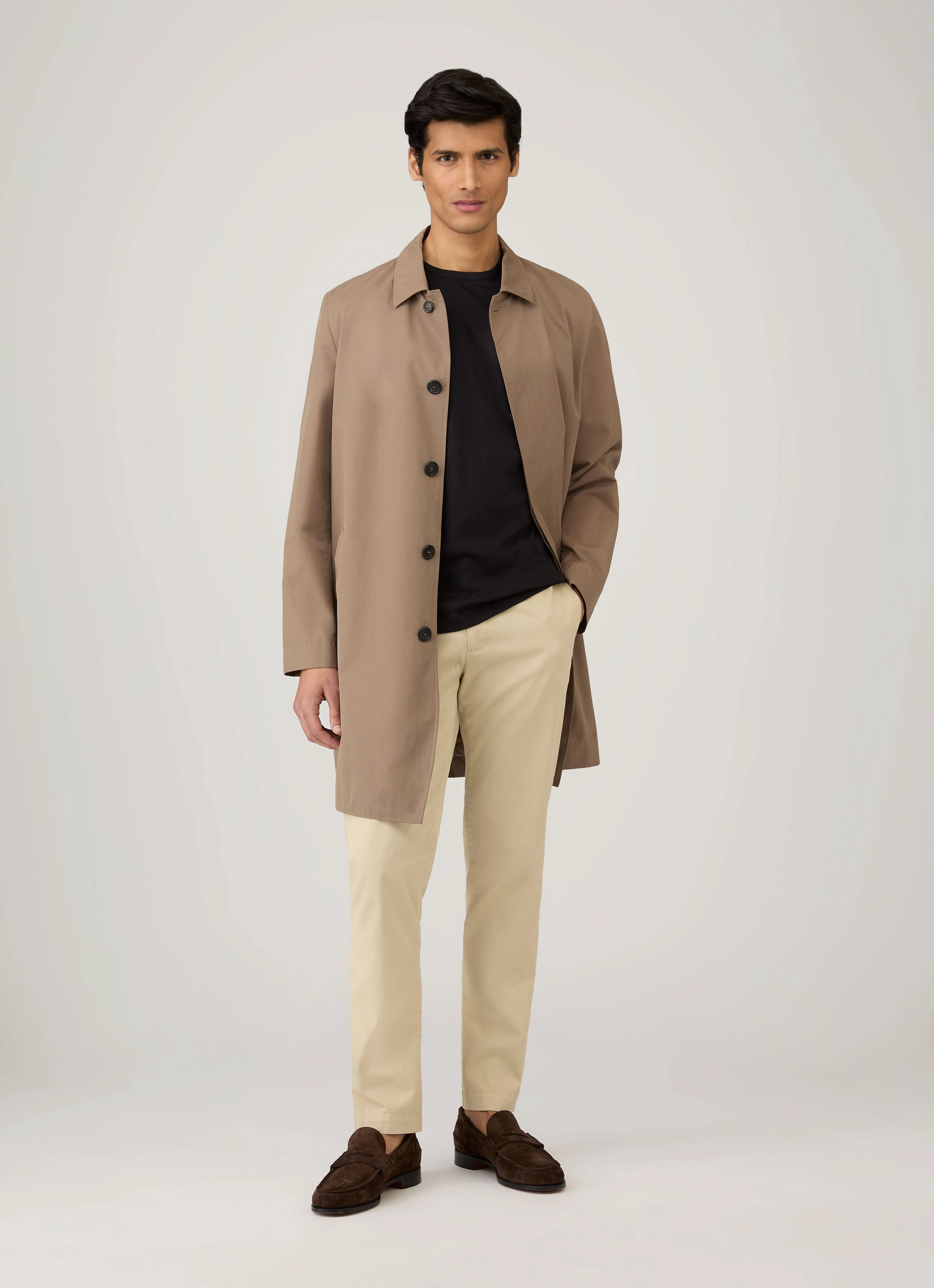 Modern Style Men's Sea Island Cotton T-shirt in Black