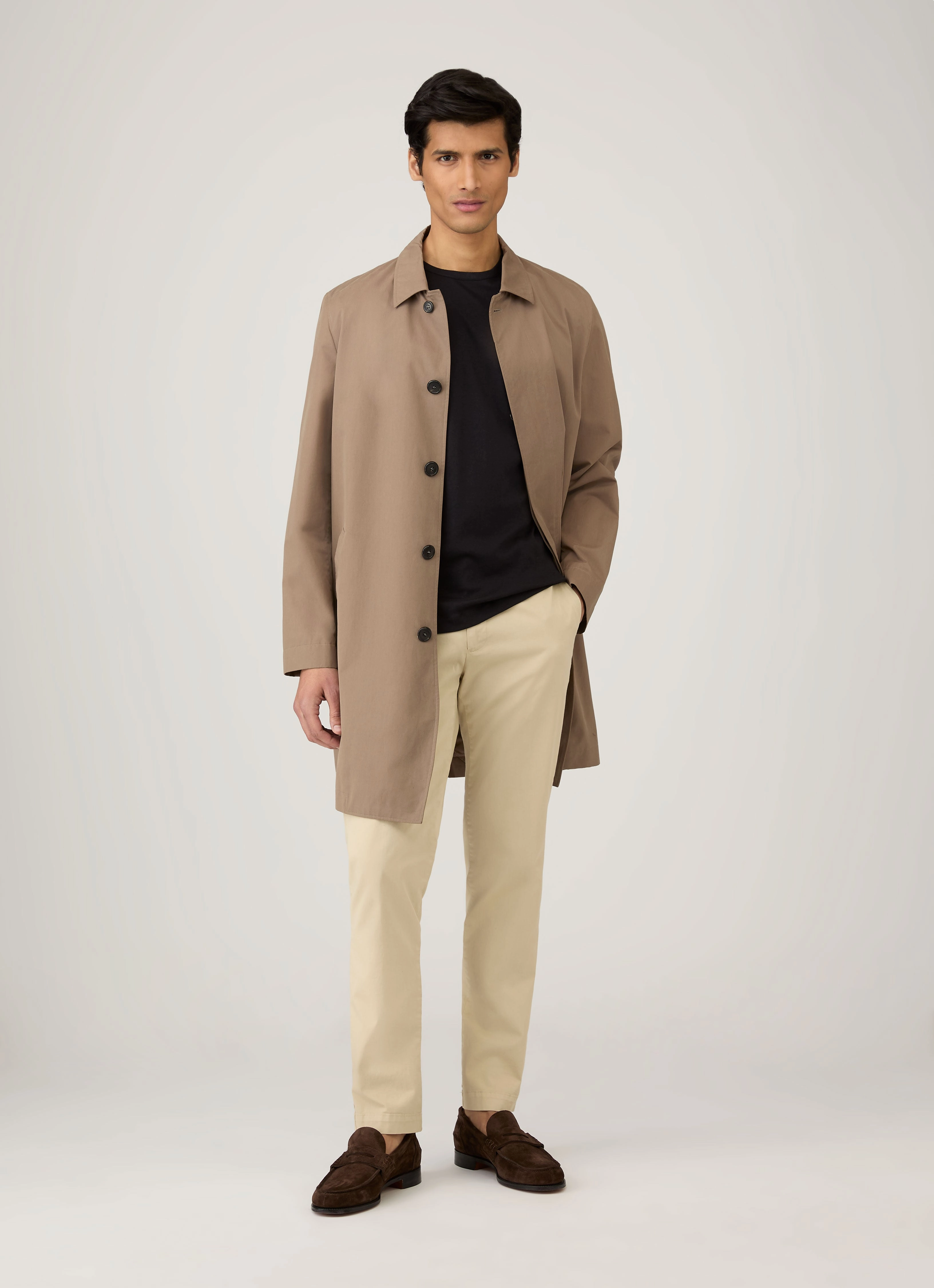 Modern Style Men's Sea Island Cotton T-shirt in Black