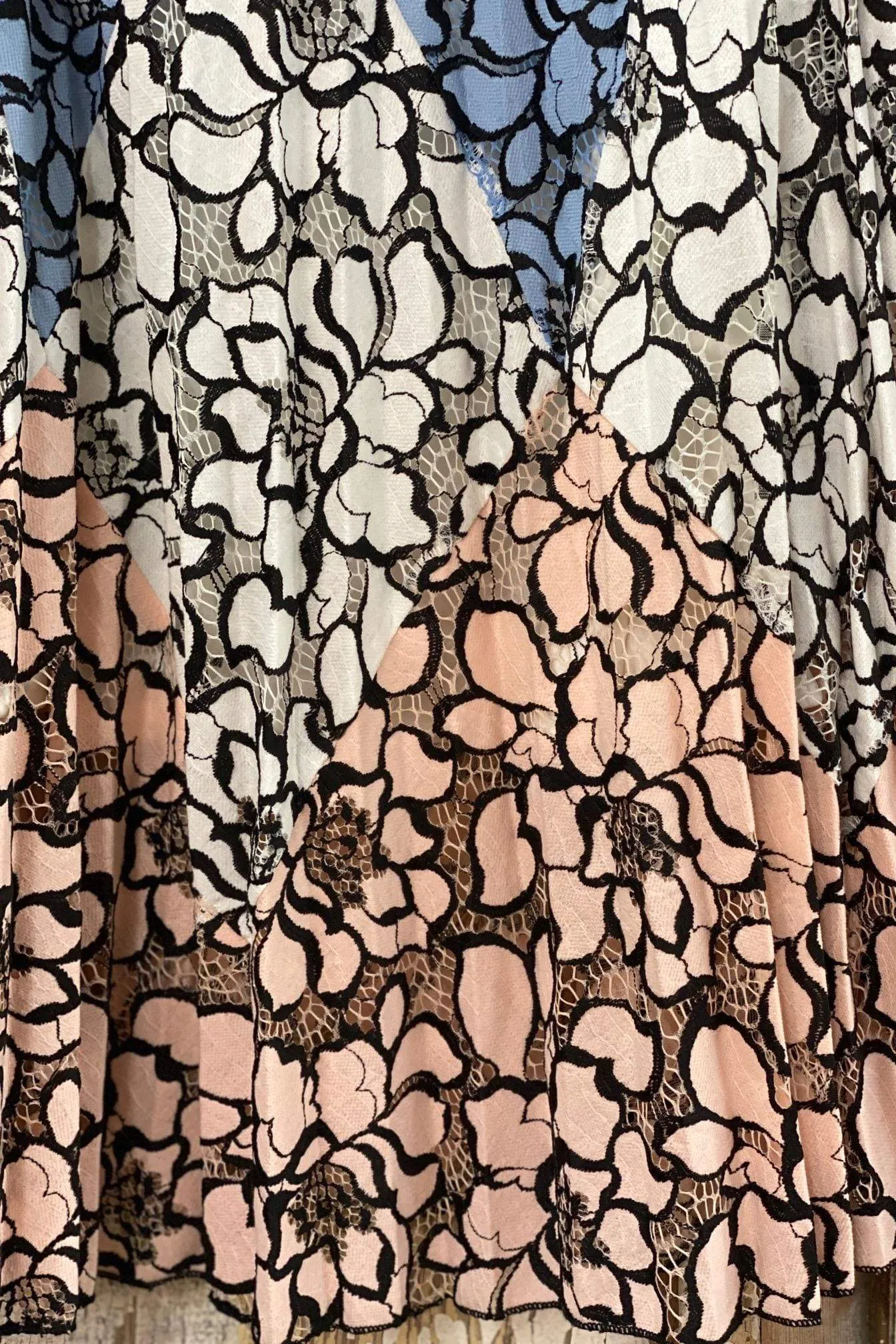 Multi Color Lace Skirt Lillian Open Back