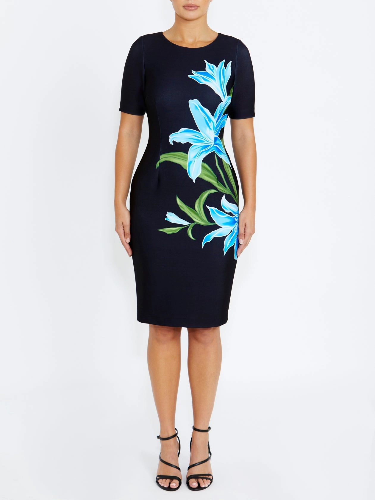 Ombre-Effect Feminine Details Yvette Capri Crepe Dress
