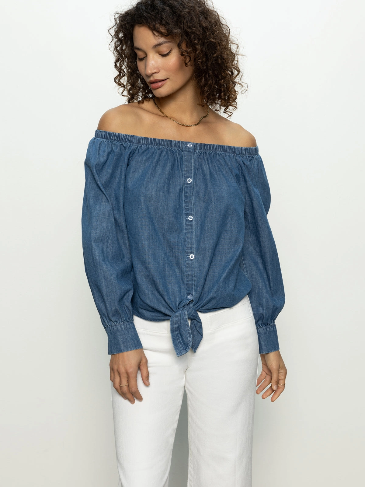 Must Fit Ballet Tie Top Blue Slate