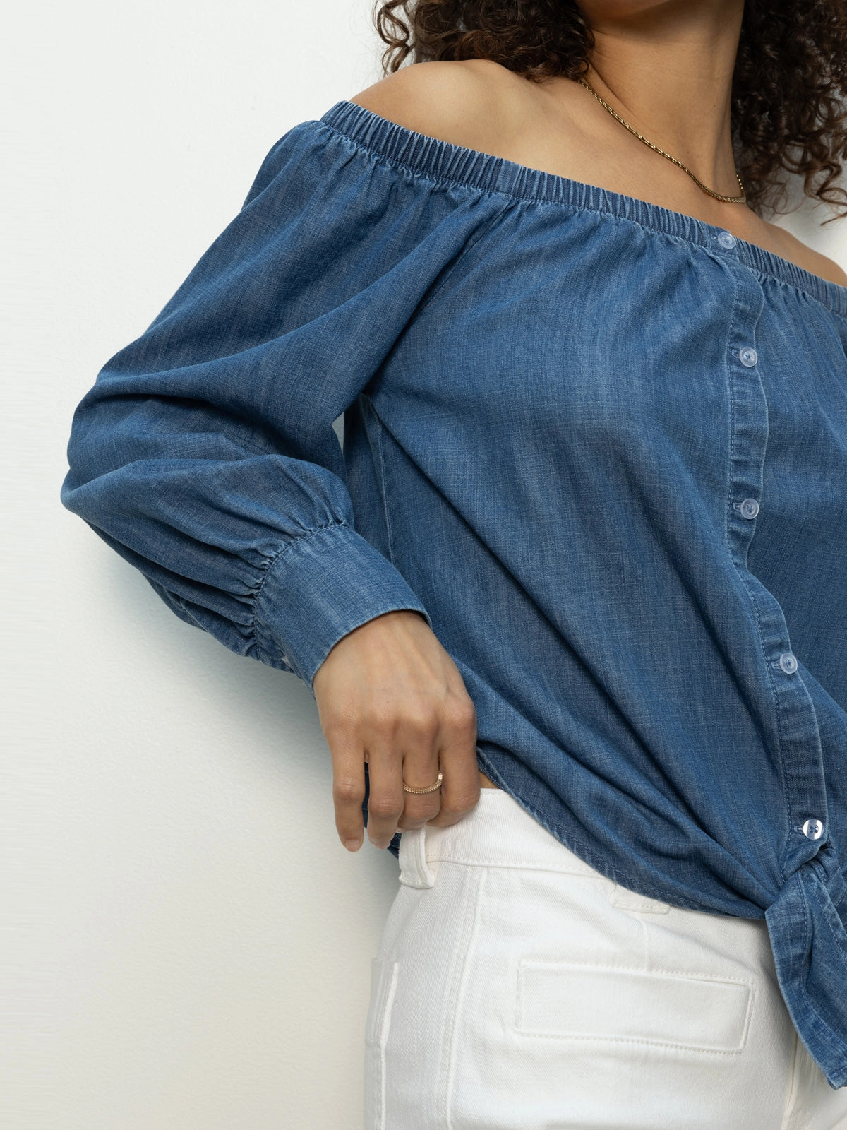 Must Fit Ballet Tie Top Blue Slate