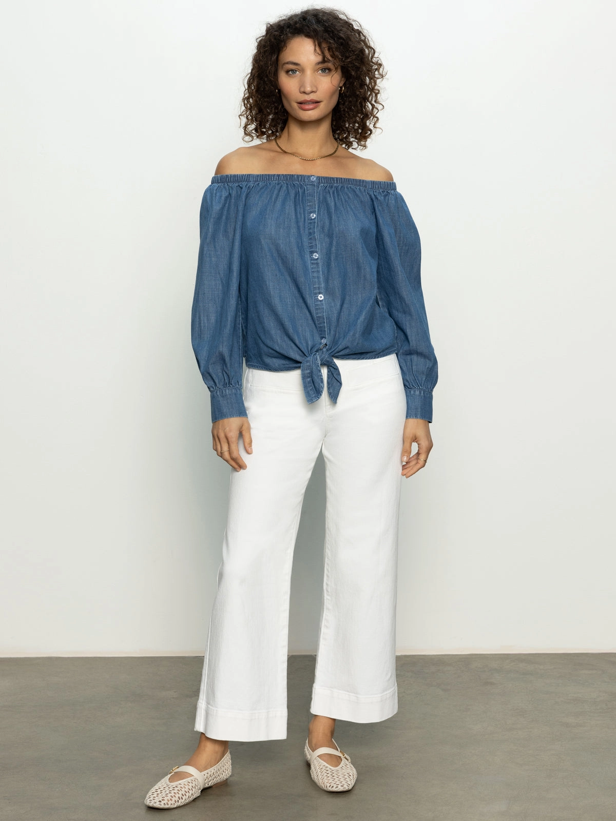 Must Fit Ballet Tie Top Blue Slate