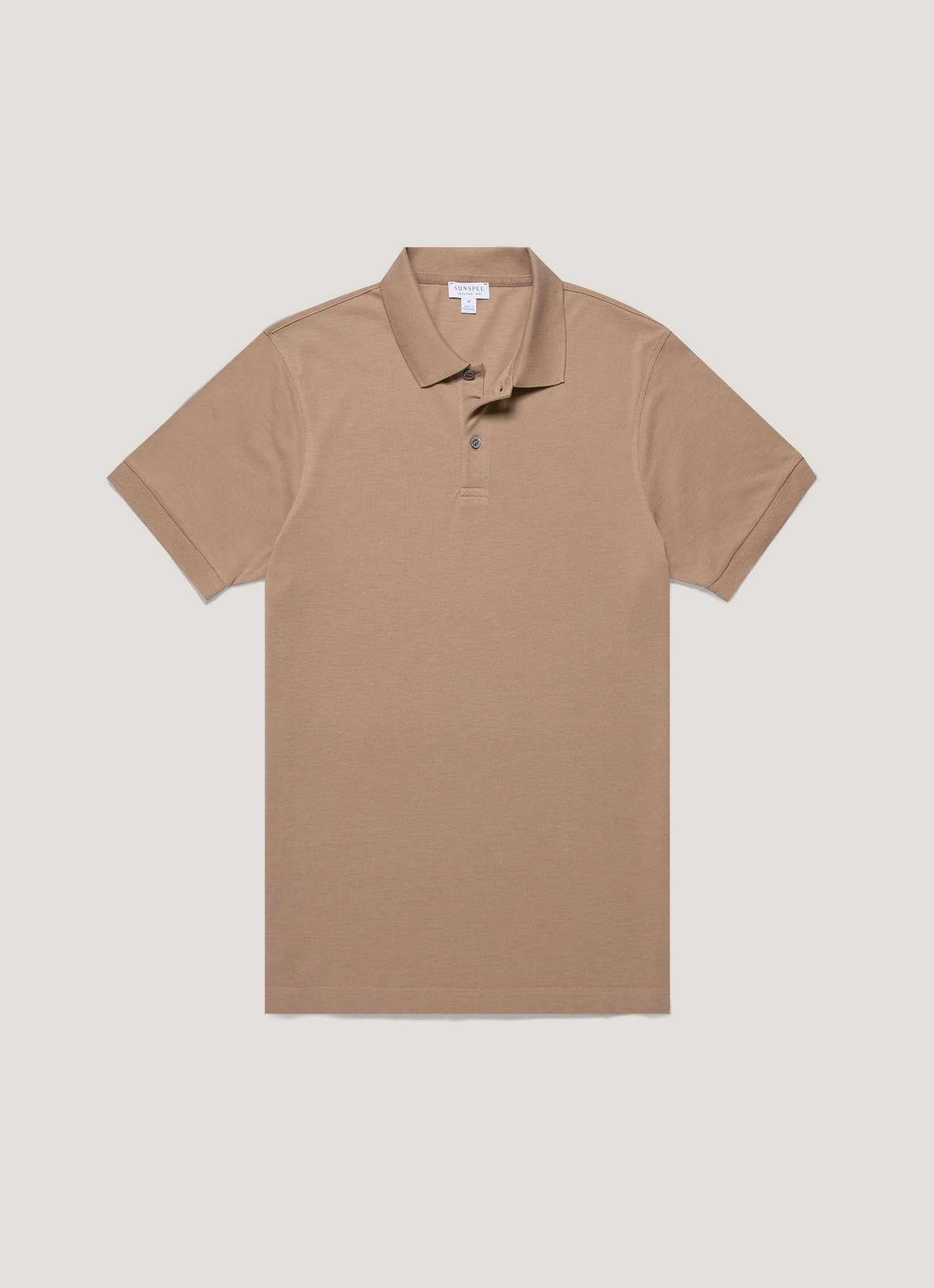 Minimalistic T-shirt style Men's Piqu?? Polo Shirt in Dune