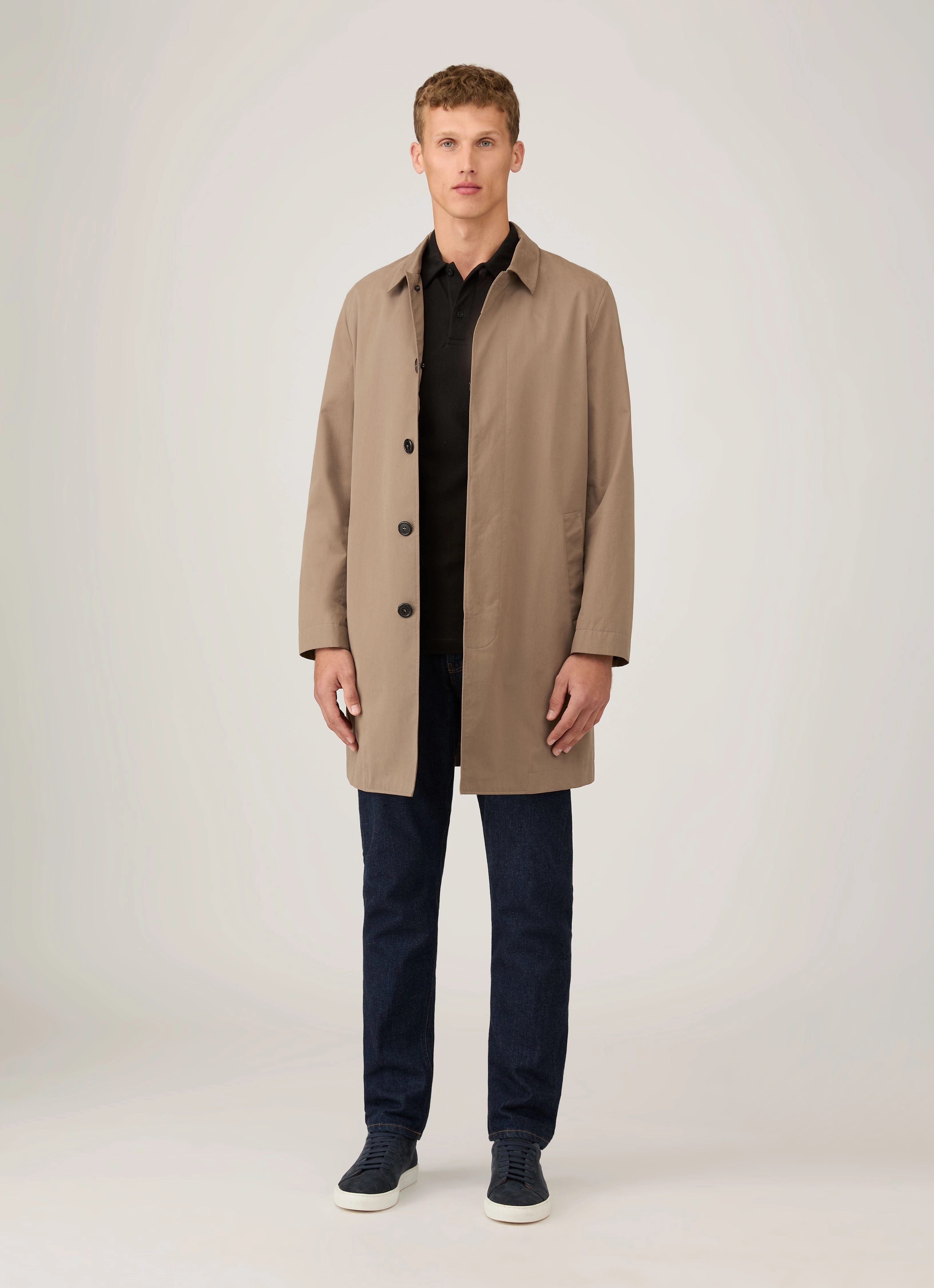 Must-Have Piece Men's Riviera Long Sleeve Polo Shirt in Black